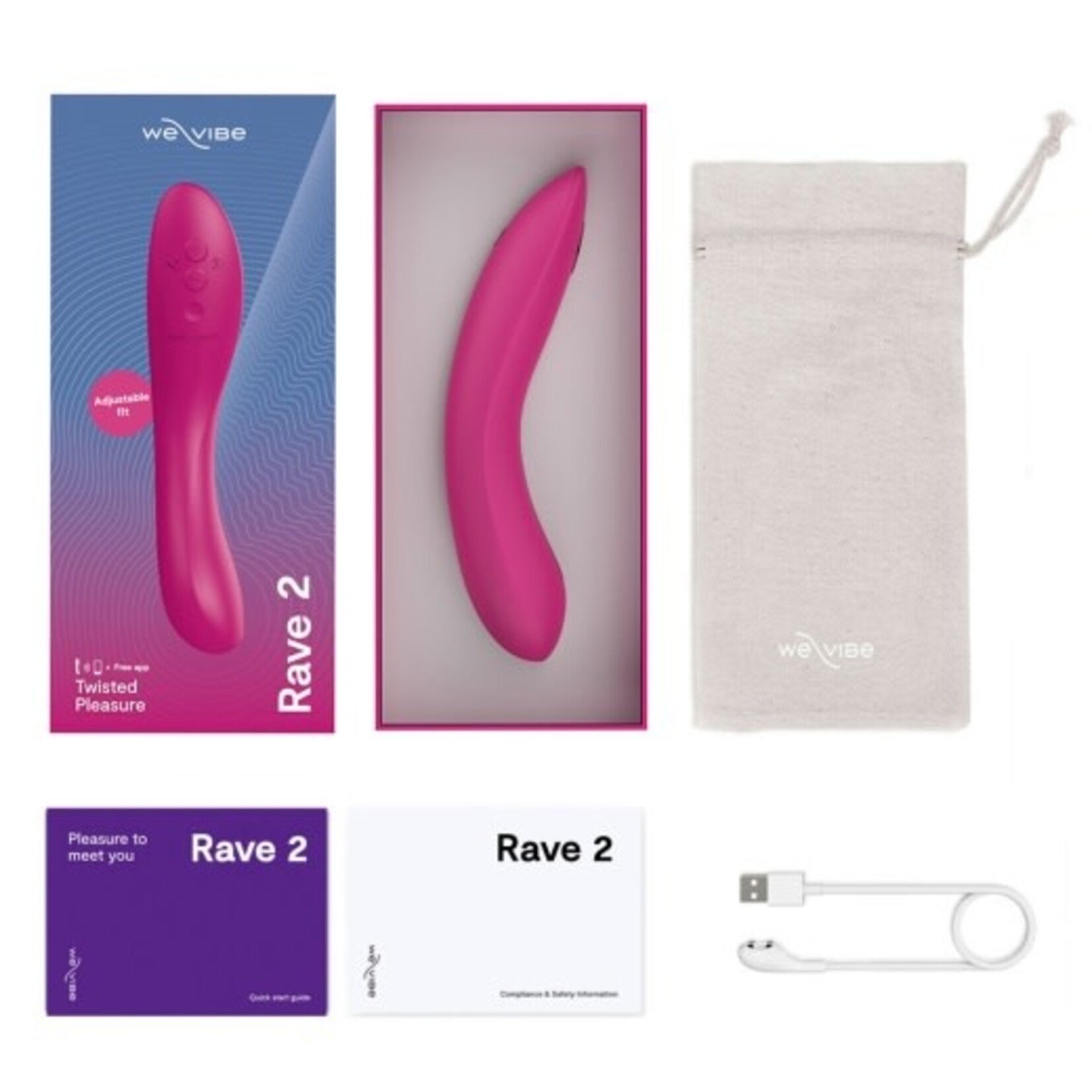 WE-VIBE WE-VIBE - RAVE 2 - TWISTED PLEASURE - G-SPOT VIBRATOR - FUCHSIA