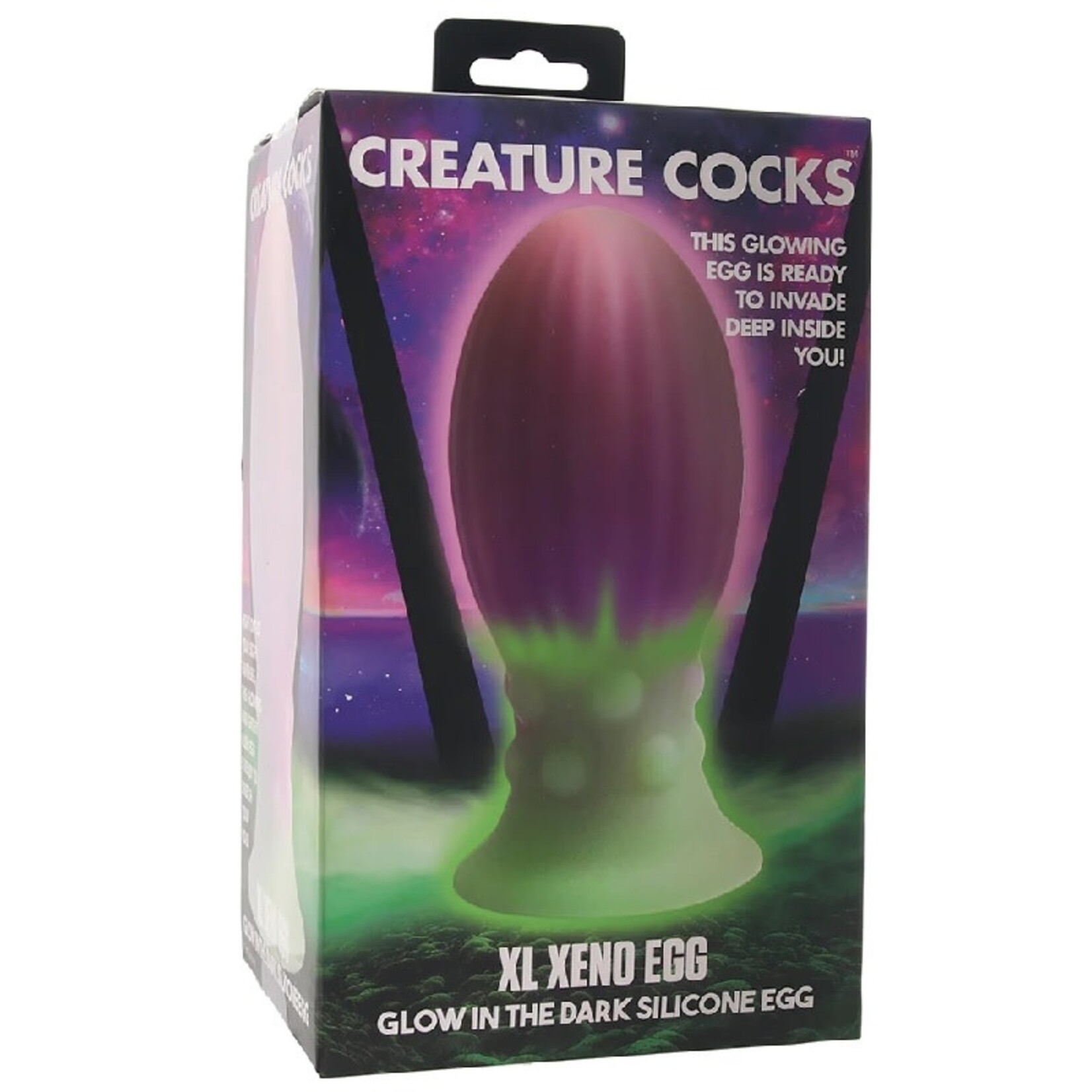 CREATURE COCKS CREATURE COCKS - XL XENO EGG GLOW IN THE DARK SILICONE EGG