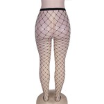OH YEAH! -  BLACK FENCE NET TIGHT PANTYHOSE L-2XL