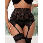 OH YEAH! -  BLACK SEXY LACE GARTER PANTY XS-S