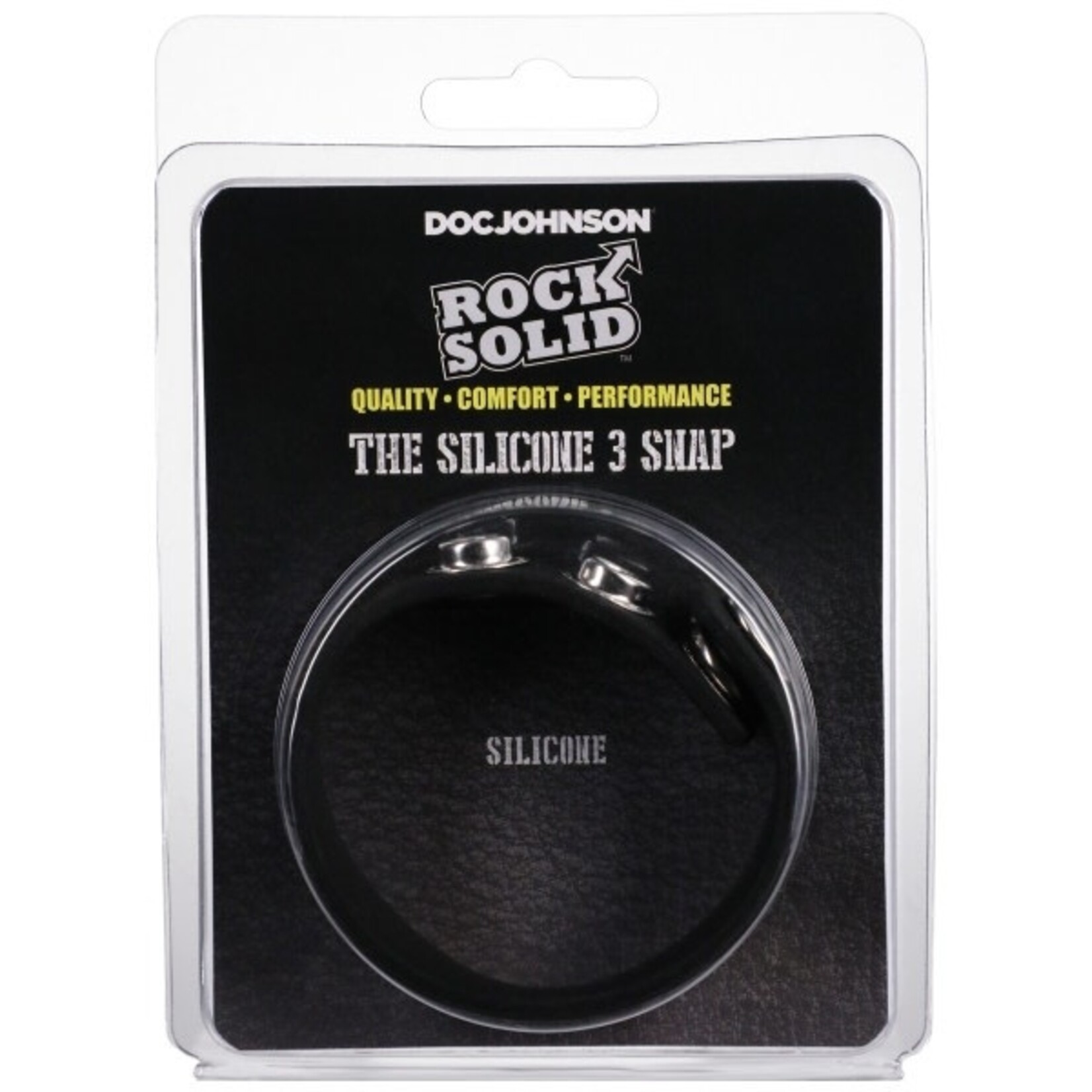 DOC JOHNSON ROCK SOLID - THE SILICONE 3 SNAP BLACK