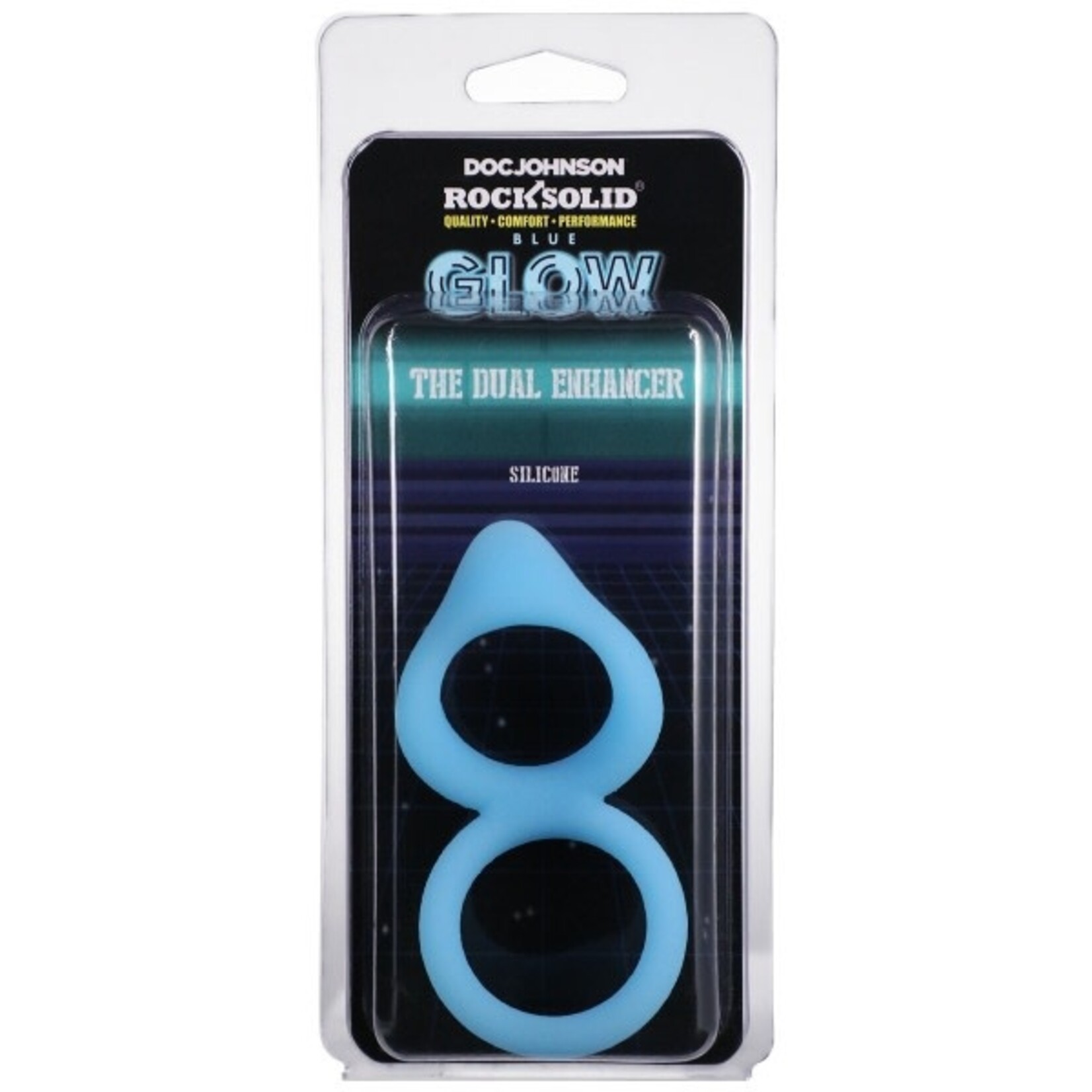 DOC JOHNSON ROCK SOLID - DUAL ENHANCER BLUE GLOW