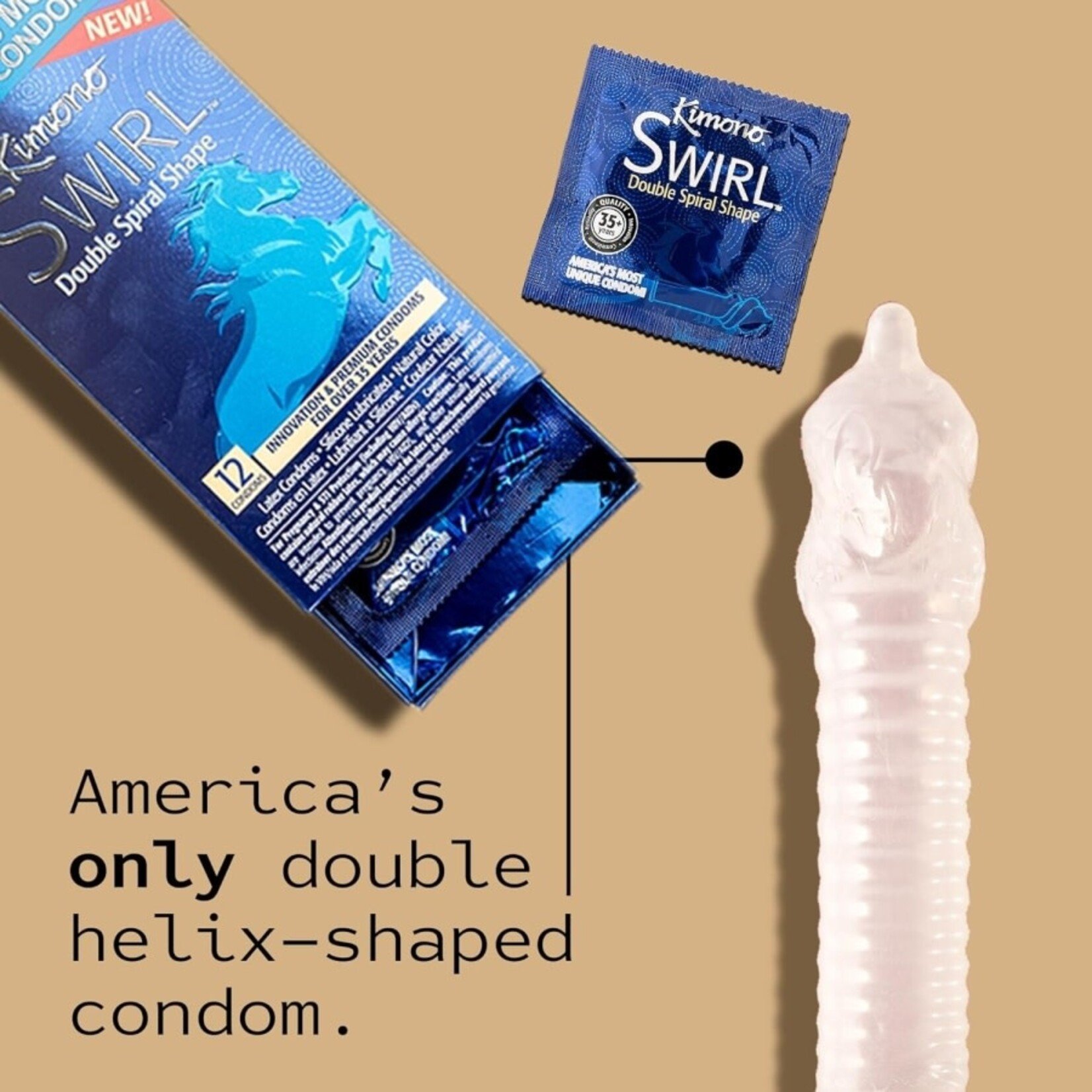 KIMONO KIMONO SWIRL CONDOM 12PK