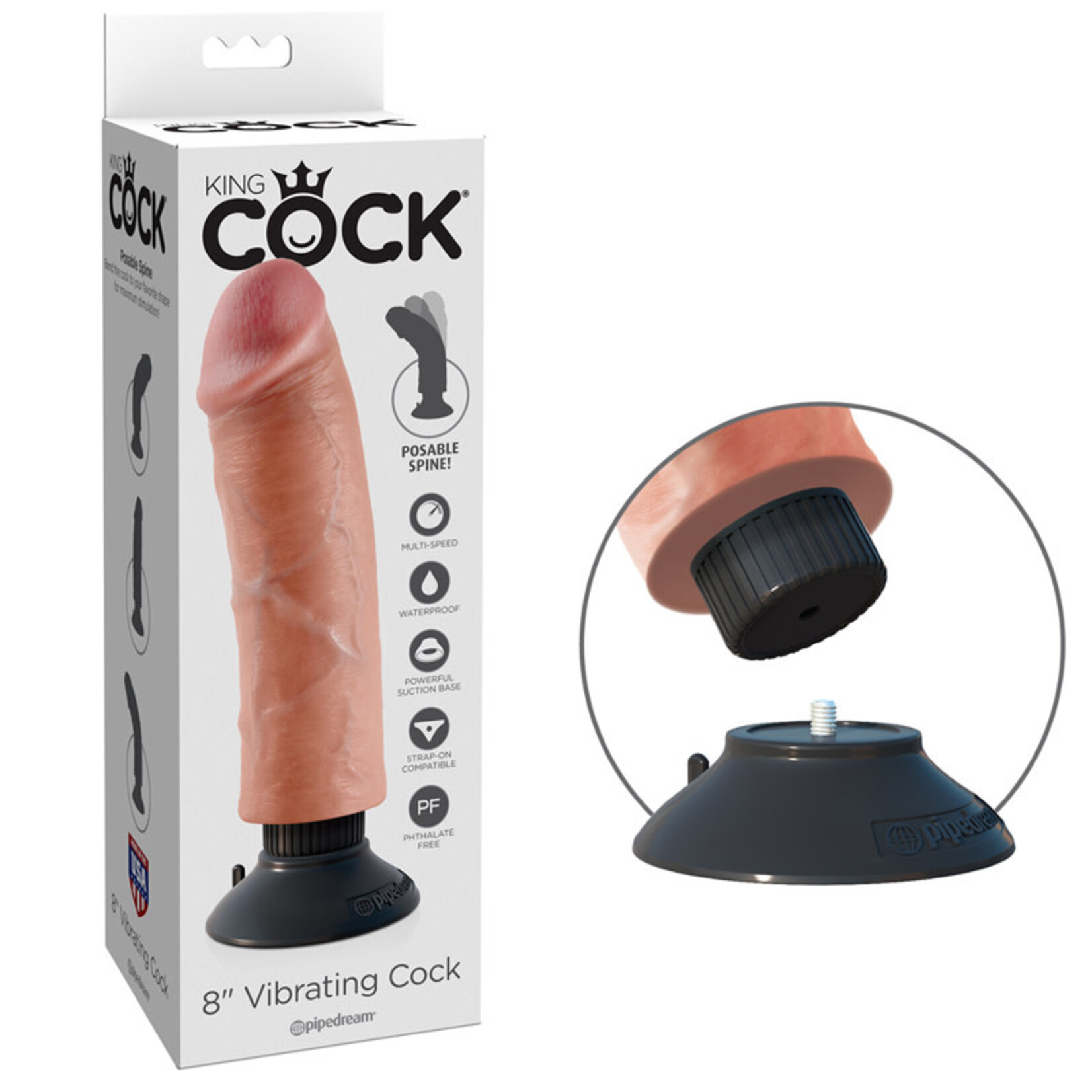 KING COCK KING COCK 9" VIBRATING COCK LIGHT