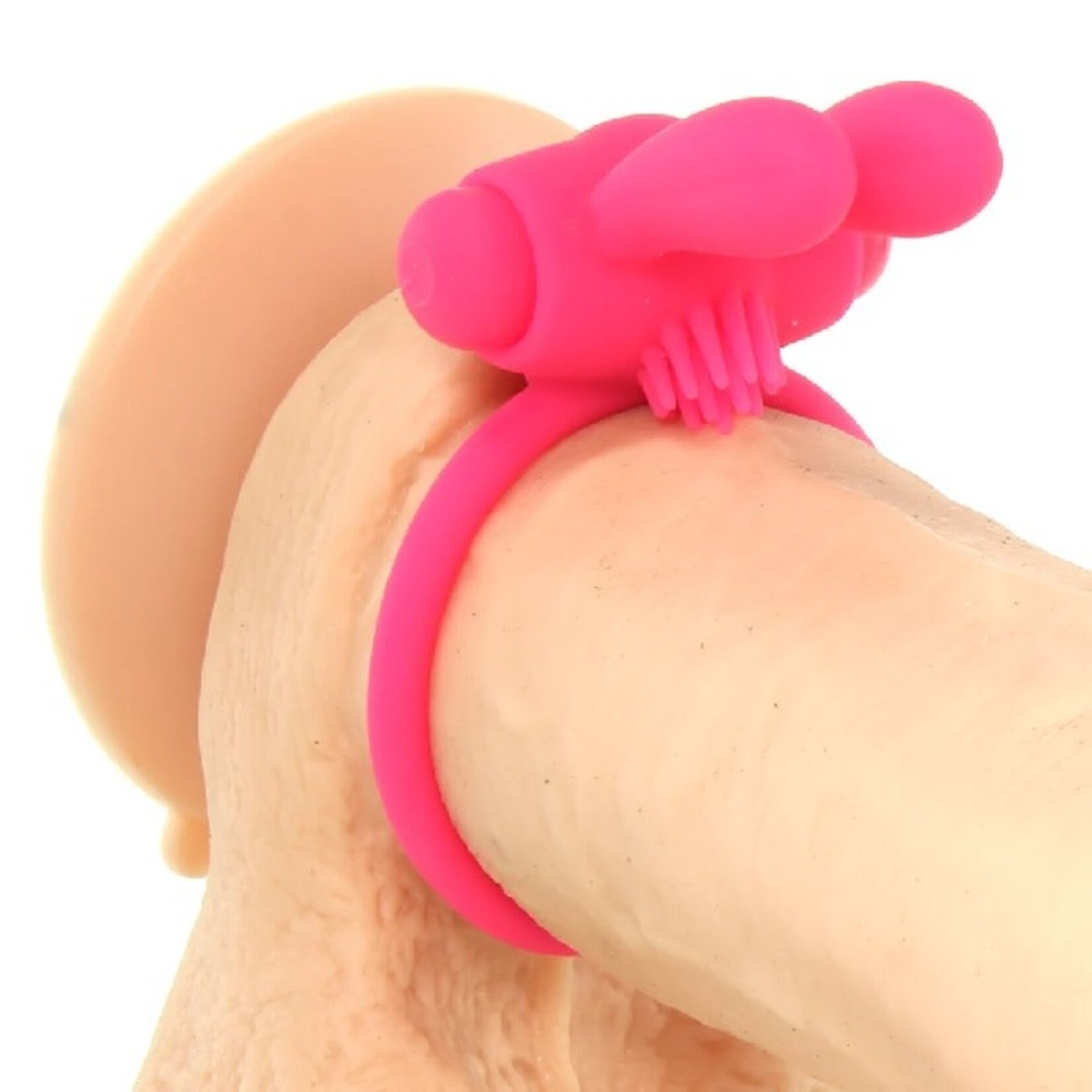 PIPEDREAM NEON RABBIT VIBRATING COCK RING IN PINK