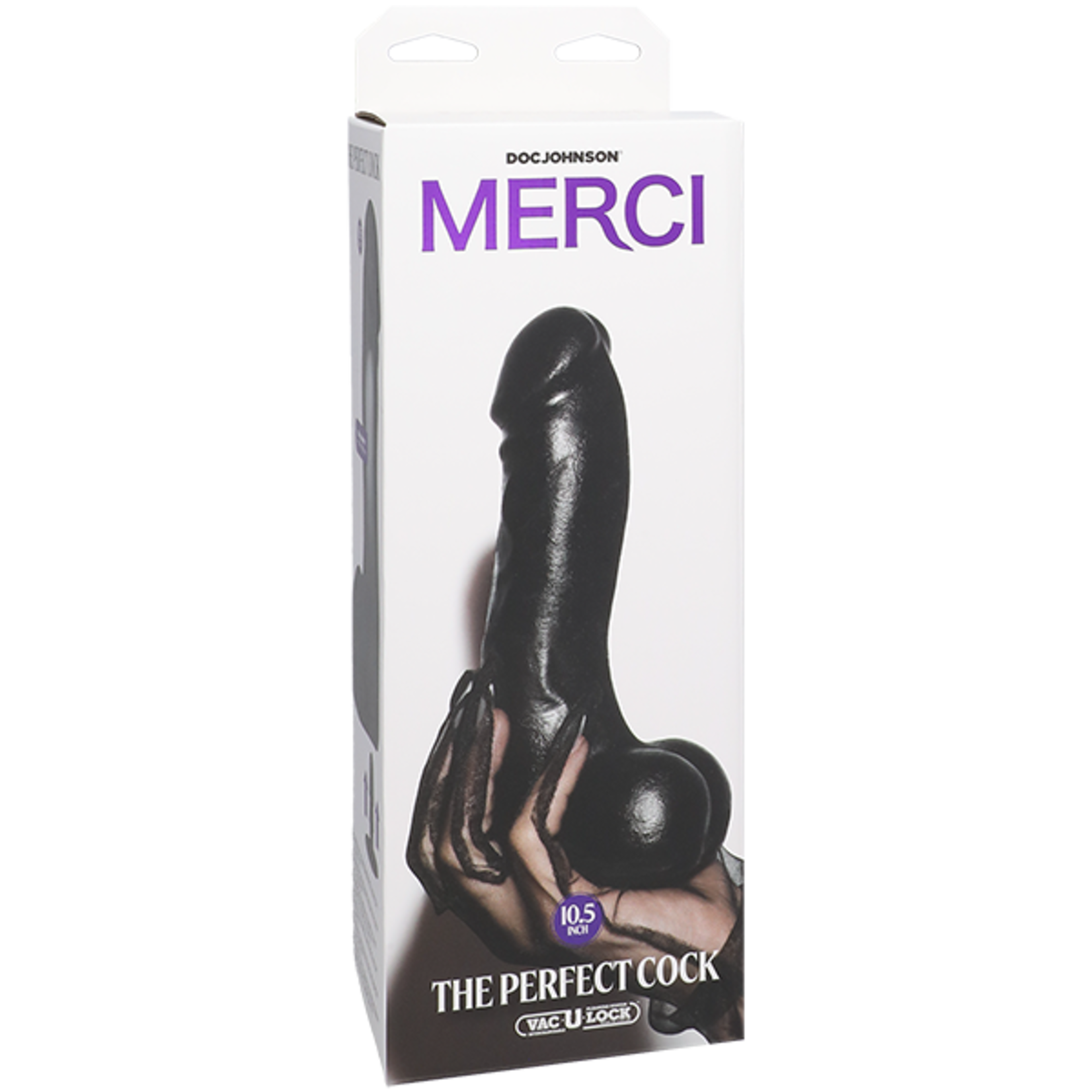 DOC JOHNSON MERCI - THE PERFECT COCK 10.5" WITH REMOVABLE VAC-U-LOCK SUCTION CUP - BLACK