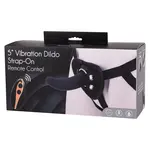 SEVEN CREATIONS 5" VIBRATING STRAP-ON & HARNESS - BLACK