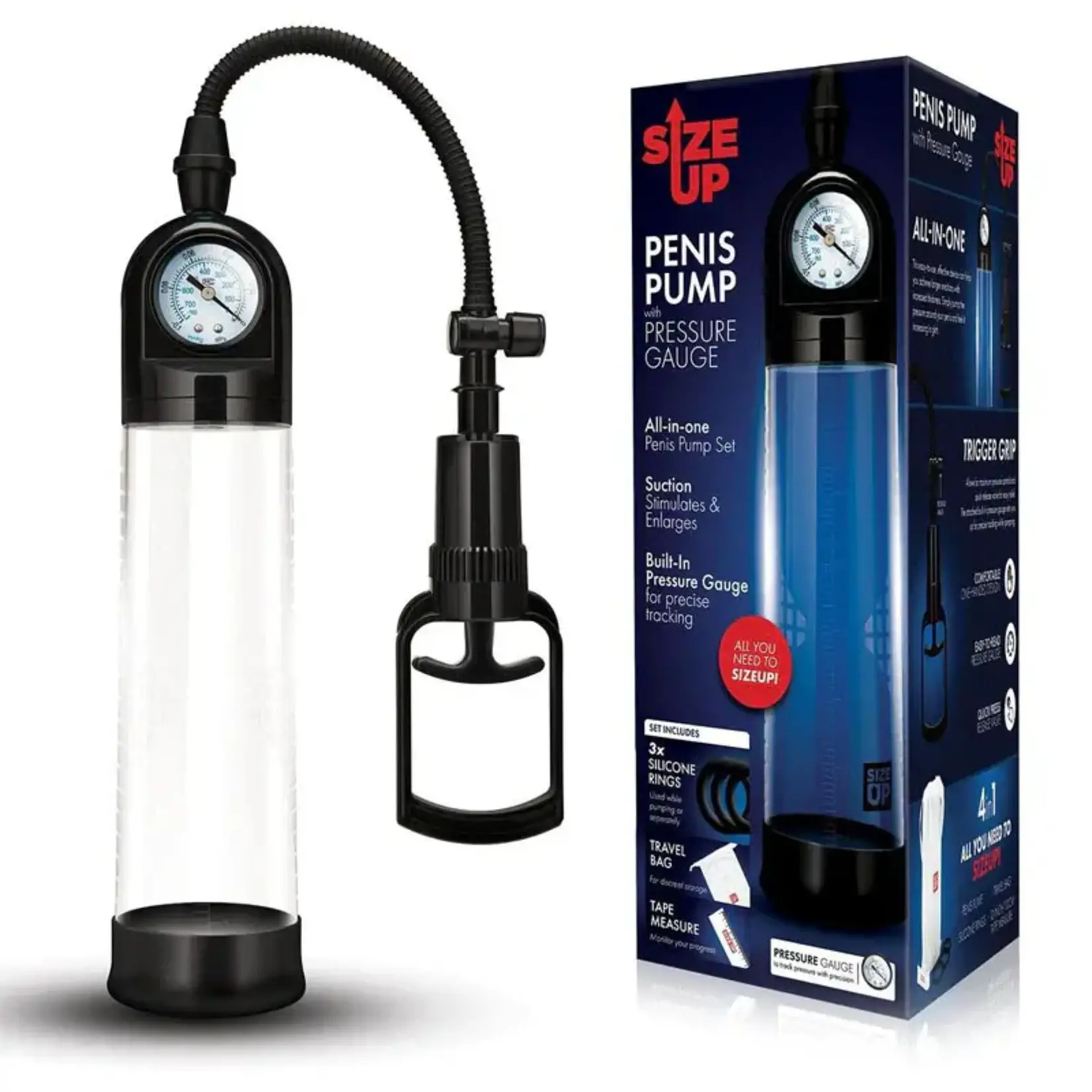 SIZE UP PRESSURE GAUGE PENIS PUMP