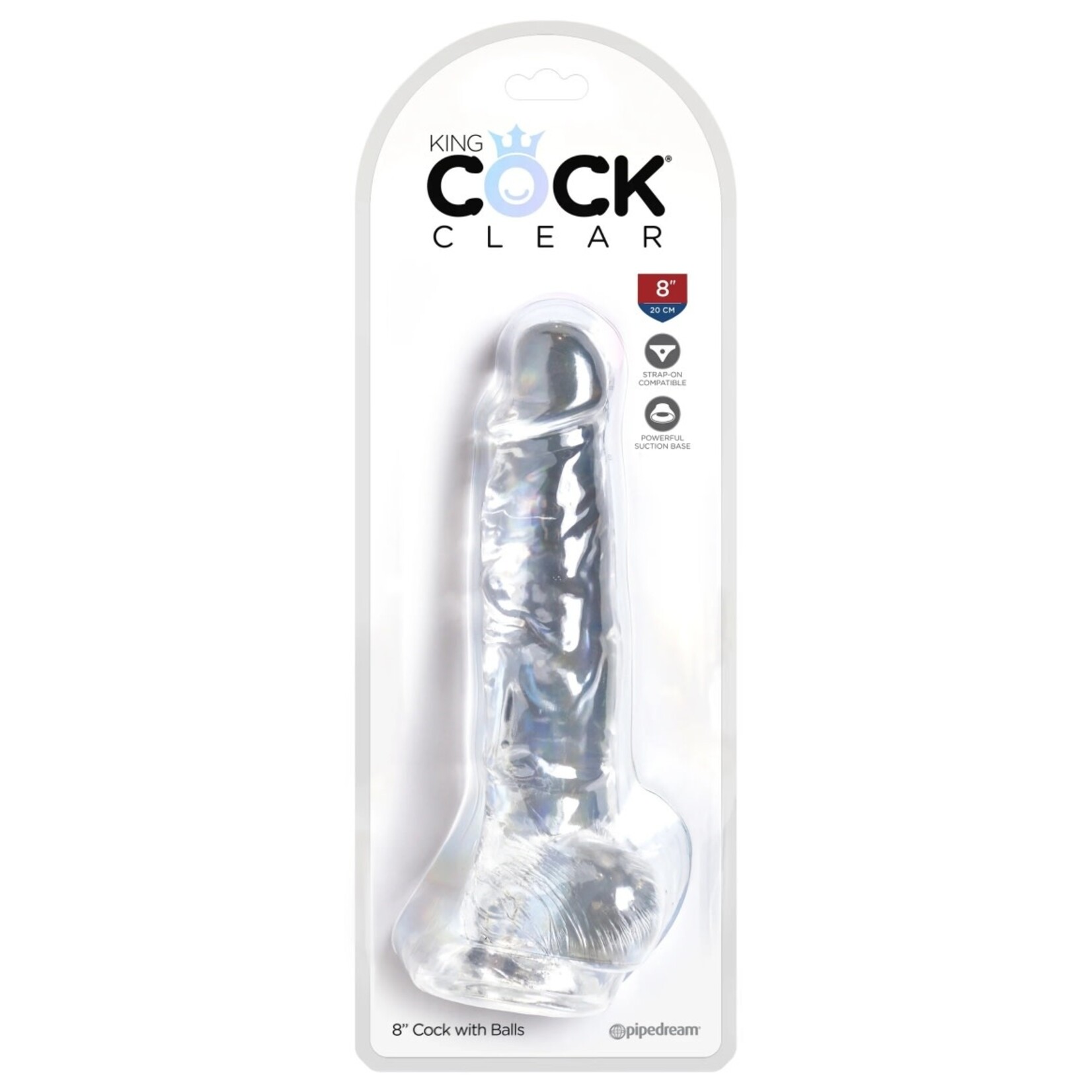 KING COCK KING COCK CLEAR 8" COCK WITH BALLS