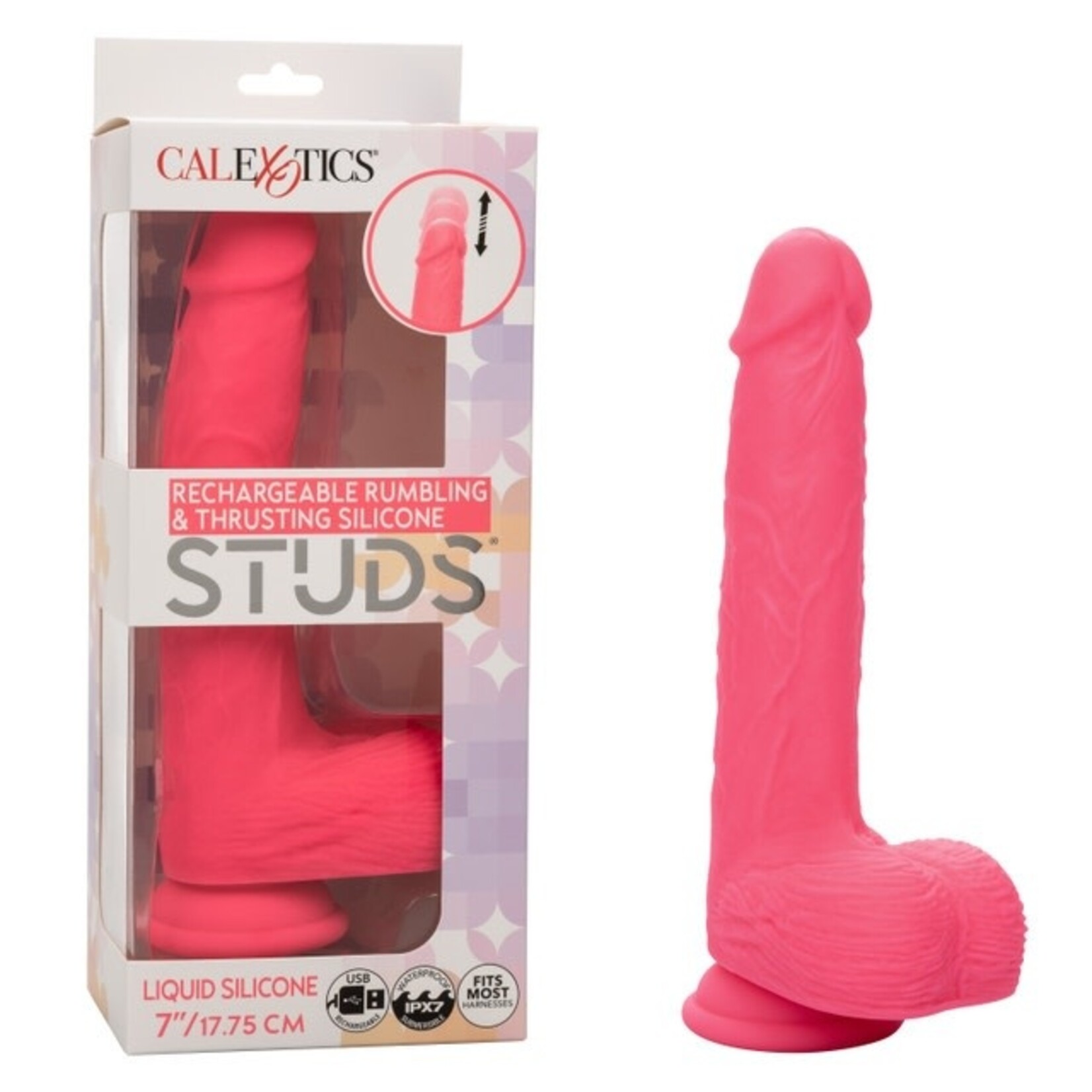 CALEXOTICS RECHARGEABLE RUMBLING & THRUSTING SILICONE STUDS