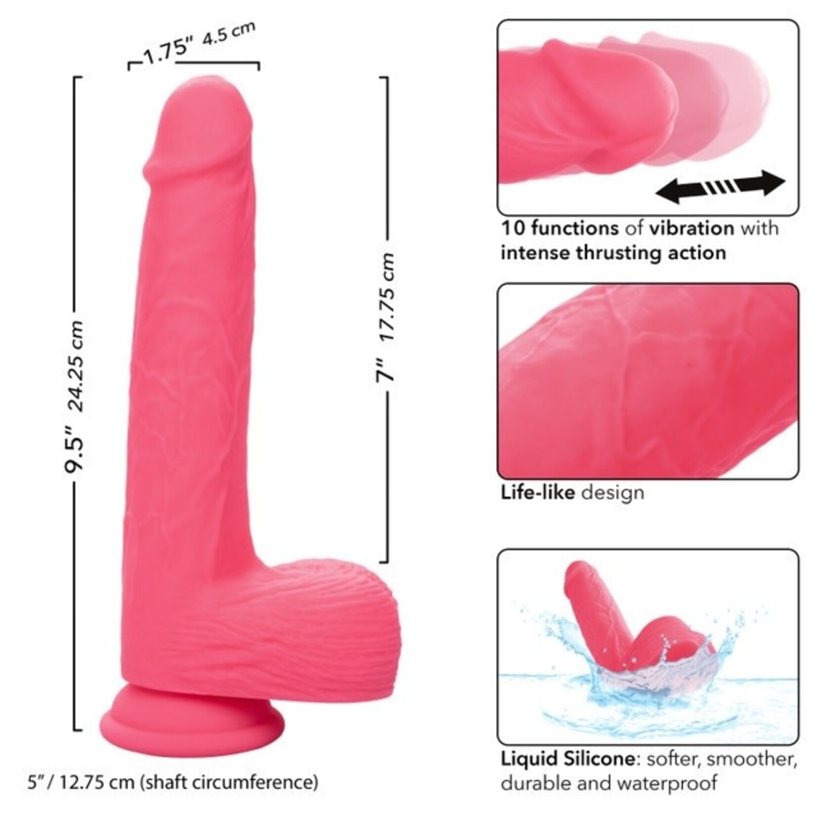 CALEXOTICS RECHARGEABLE RUMBLING & THRUSTING SILICONE STUDS