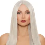 DREAMGIRL LINGERIE DREAMGIRL -  ADJUSTABLE EXTRA-LONG STRAIGHT WIG GREY-WHITE O/S