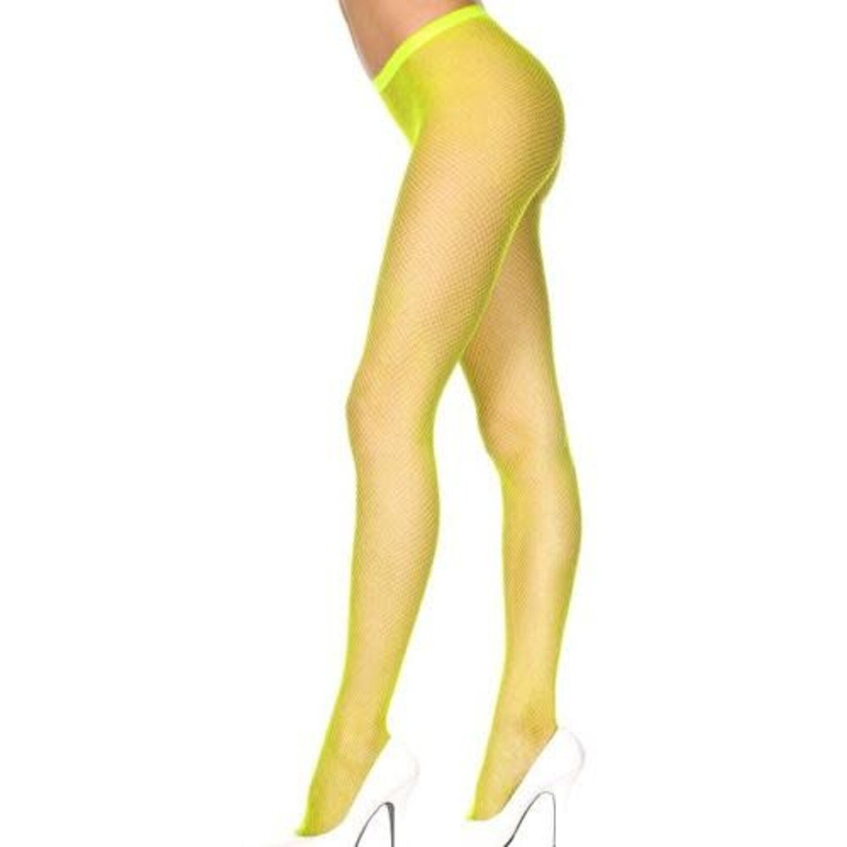 MUSIC LEGS MUSIC LEGS -  FISHNET PANTYHOSE NEON YELLOW O/S