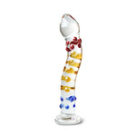 COLORFUL TEXTURED SENSUAL GLASS DILDO