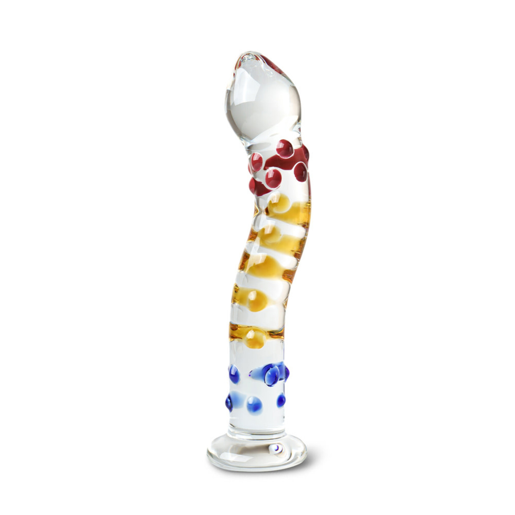 COLORFUL TEXTURED SENSUAL GLASS DILDO