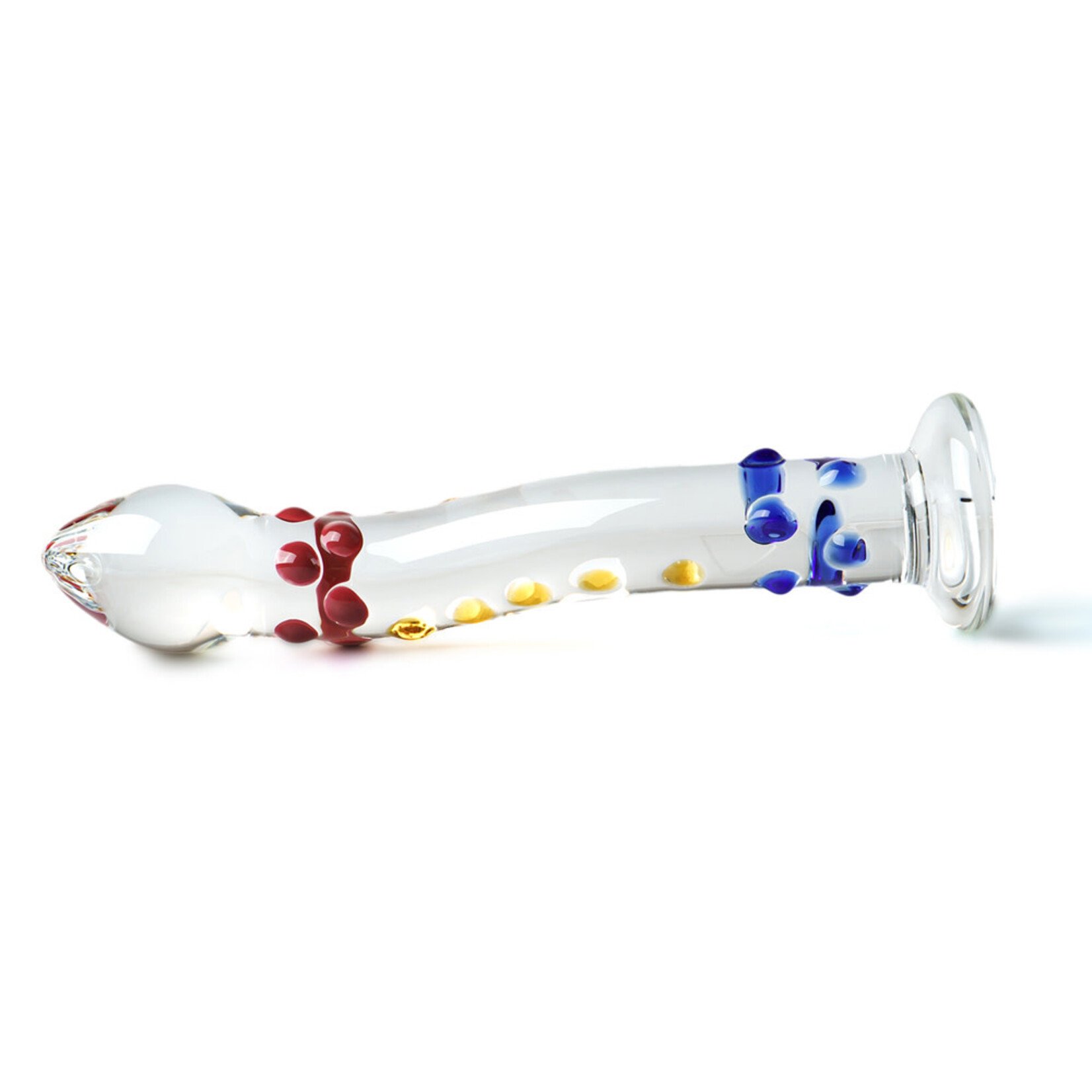 COLORFUL TEXTURED SENSUAL GLASS DILDO