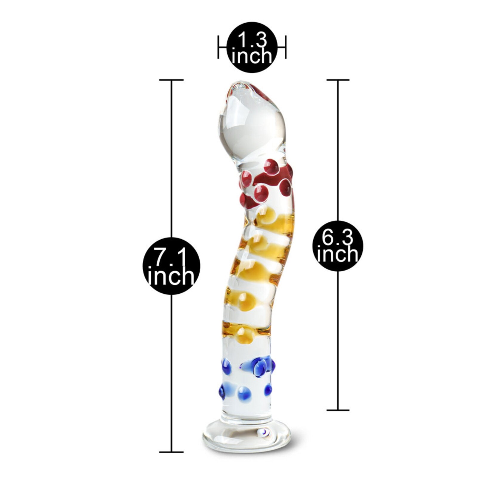 COLORFUL TEXTURED SENSUAL GLASS DILDO