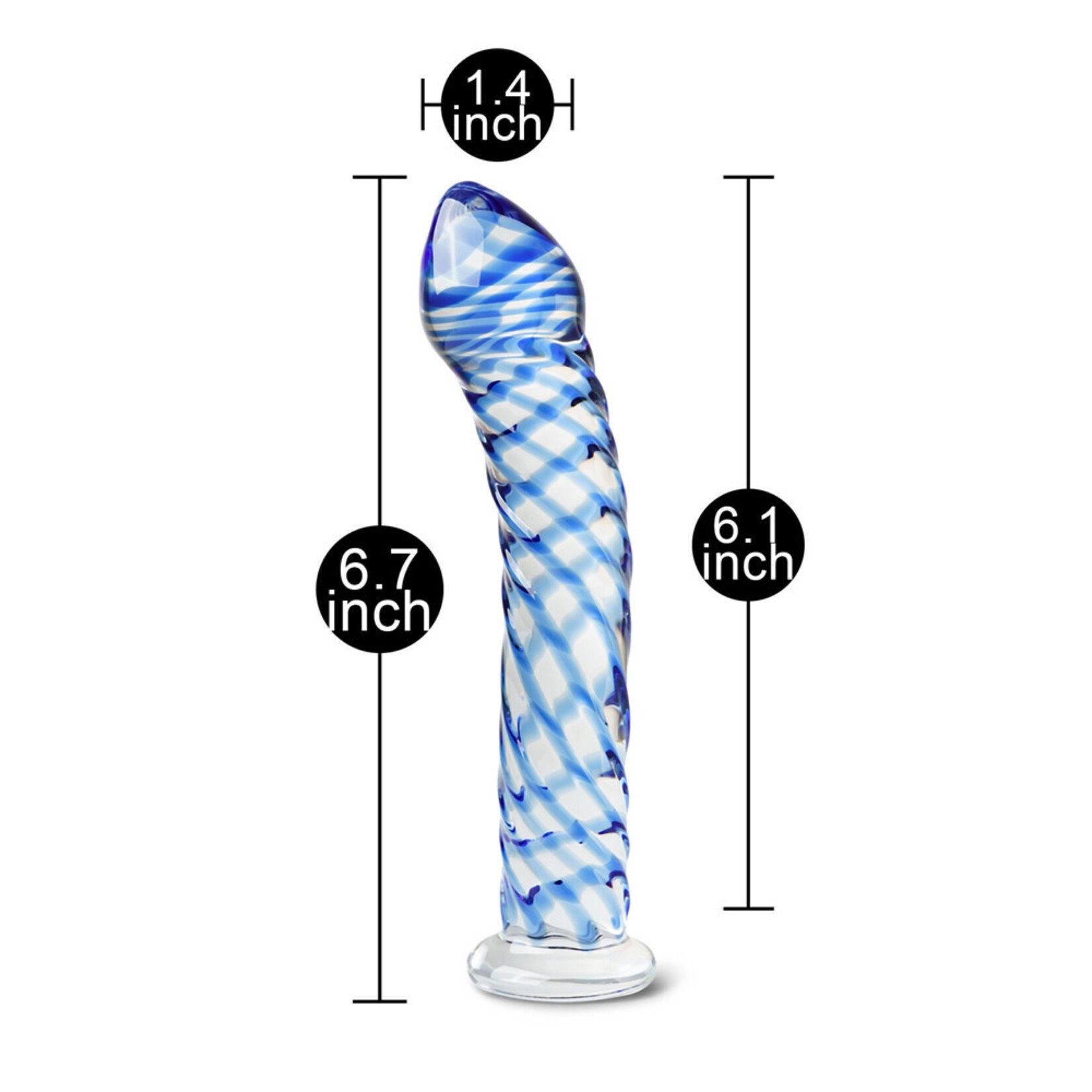 BLUE COLOR GLASS DILDO