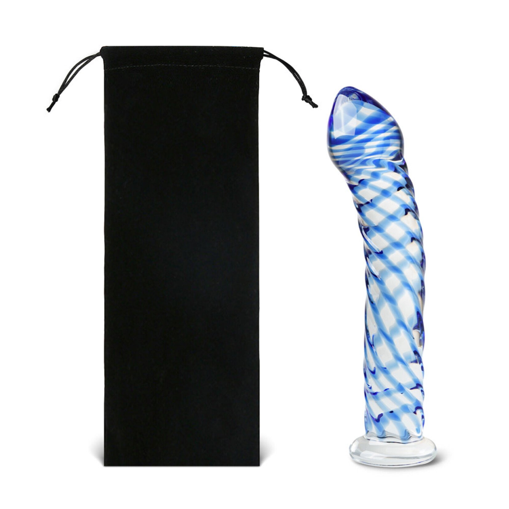 BLUE COLOR GLASS DILDO