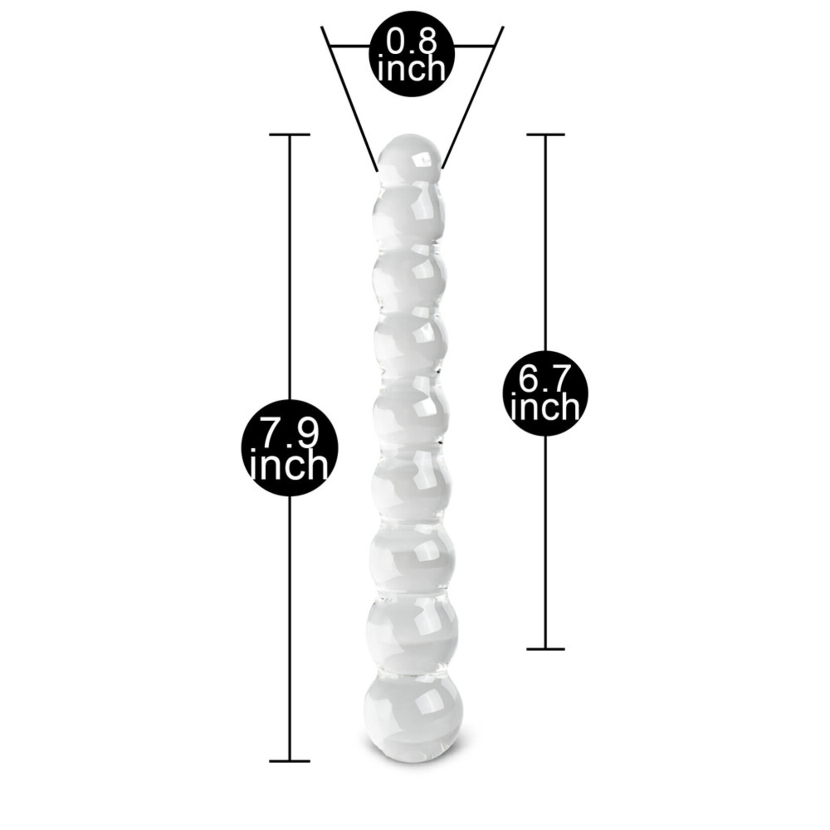 8.6'' CLEAR COLOR GLASS ANAL BEADS