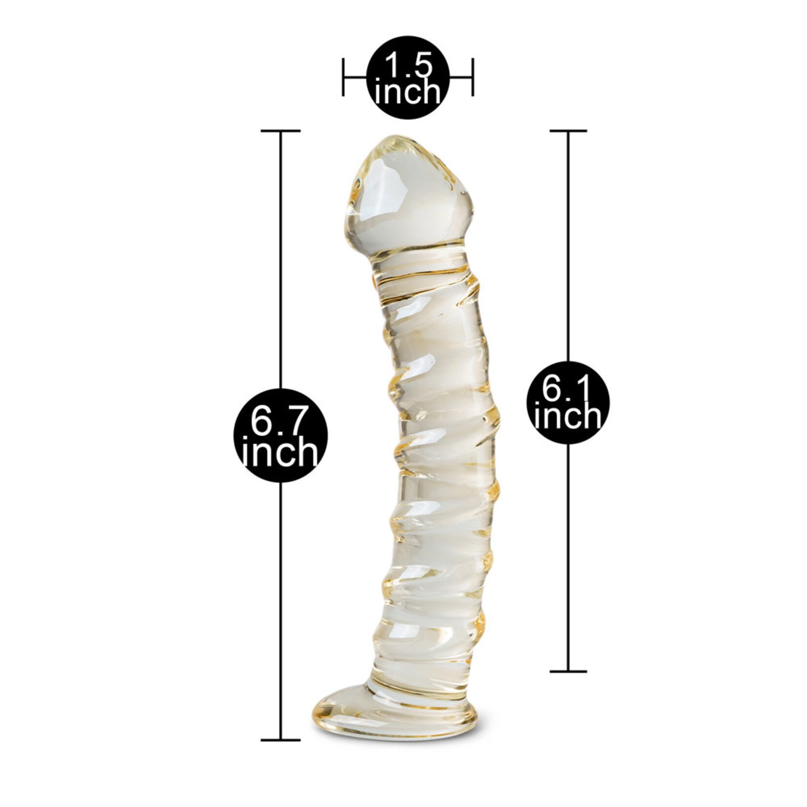 GOLDEN COLOR TEXTURED GLASS DILDO