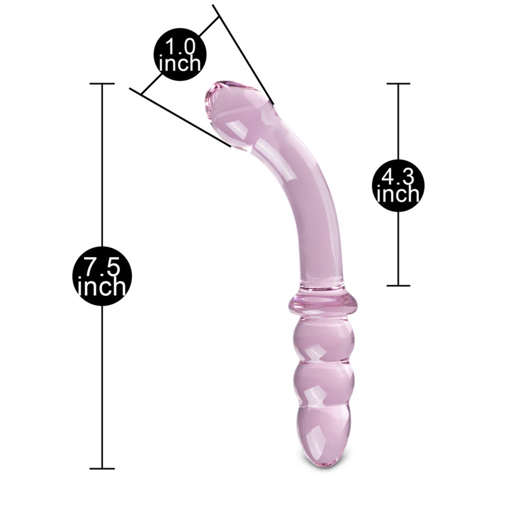 GLASS DILDO PINK G-SPOT 18CM