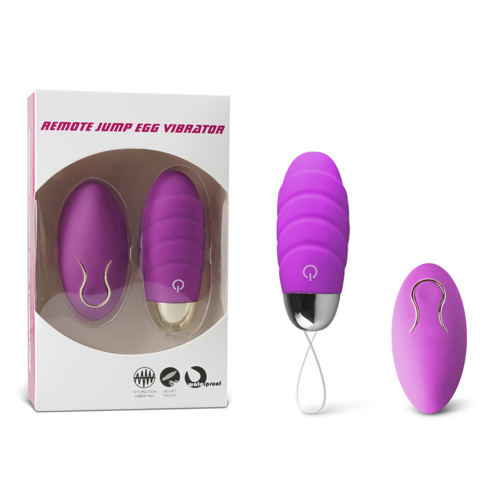 10 SPEEDS PURPLE RECHARGEABLE REMOTE CONTROL VIBRATING EGG