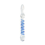 BLUE SWIRL GLASS DILDO 23.5 CM