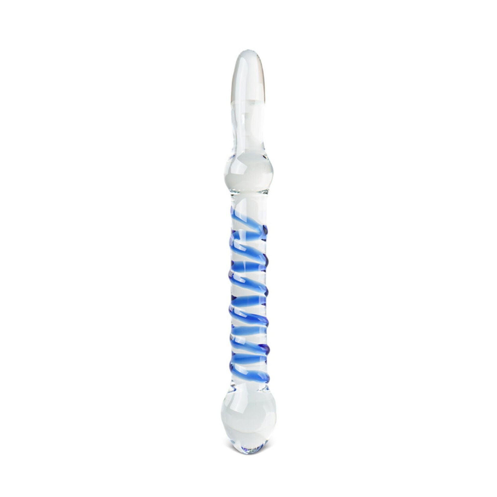 BLUE SWIRL GLASS DILDO 23.5 CM