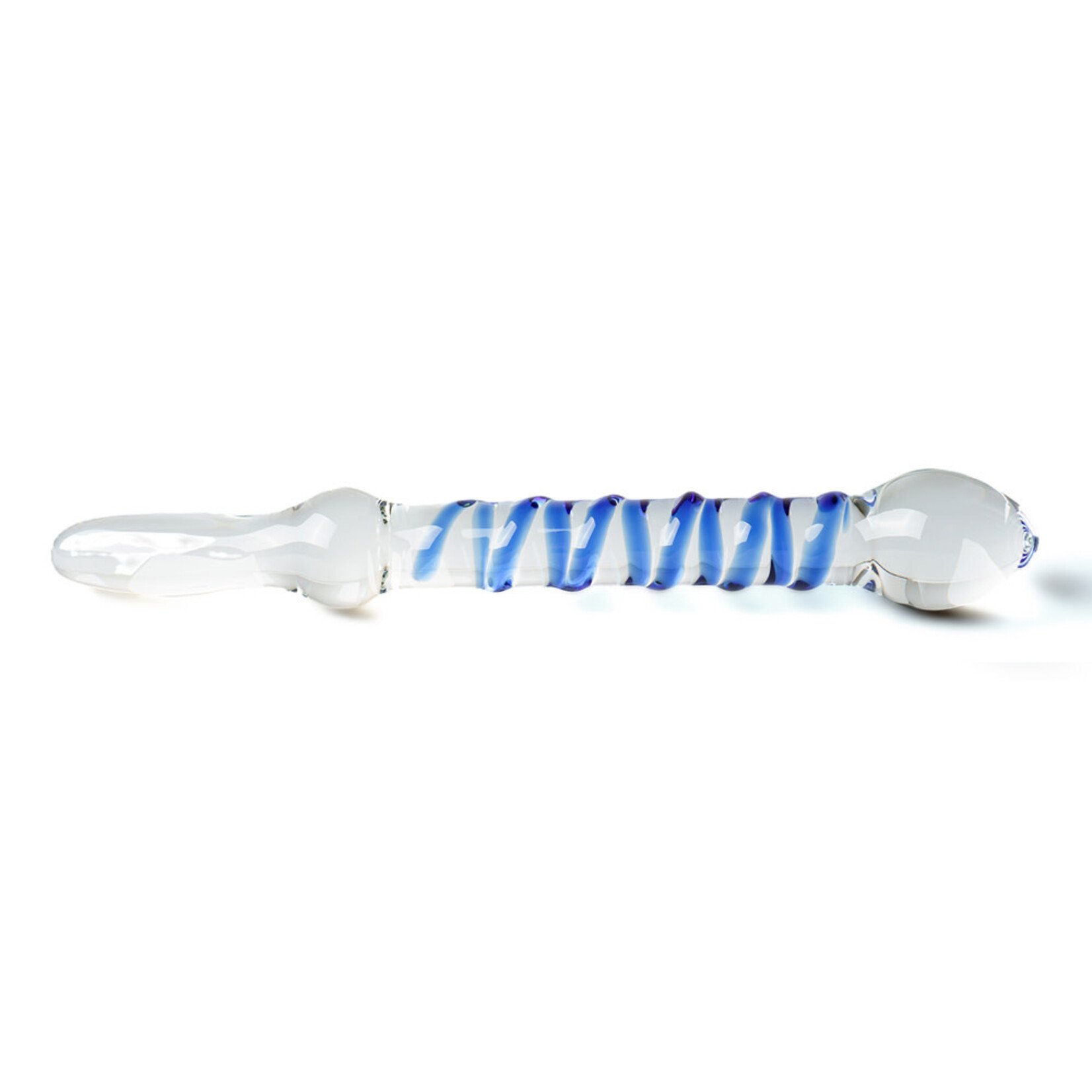 BLUE SWIRL GLASS DILDO 23.5 CM