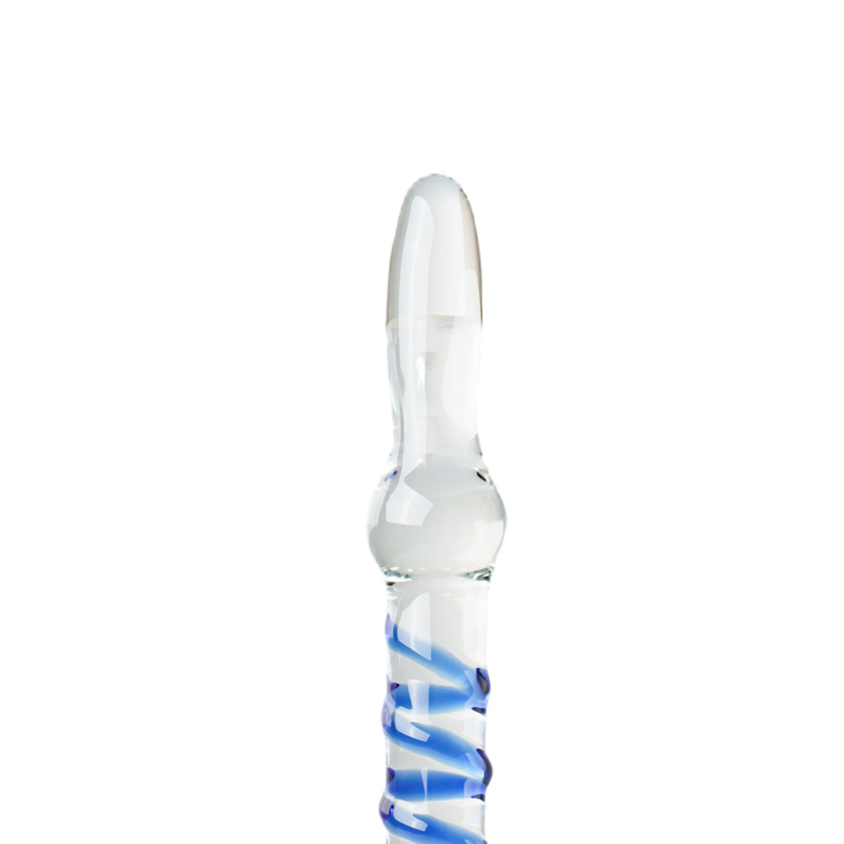 BLUE SWIRL GLASS DILDO 23.5 CM