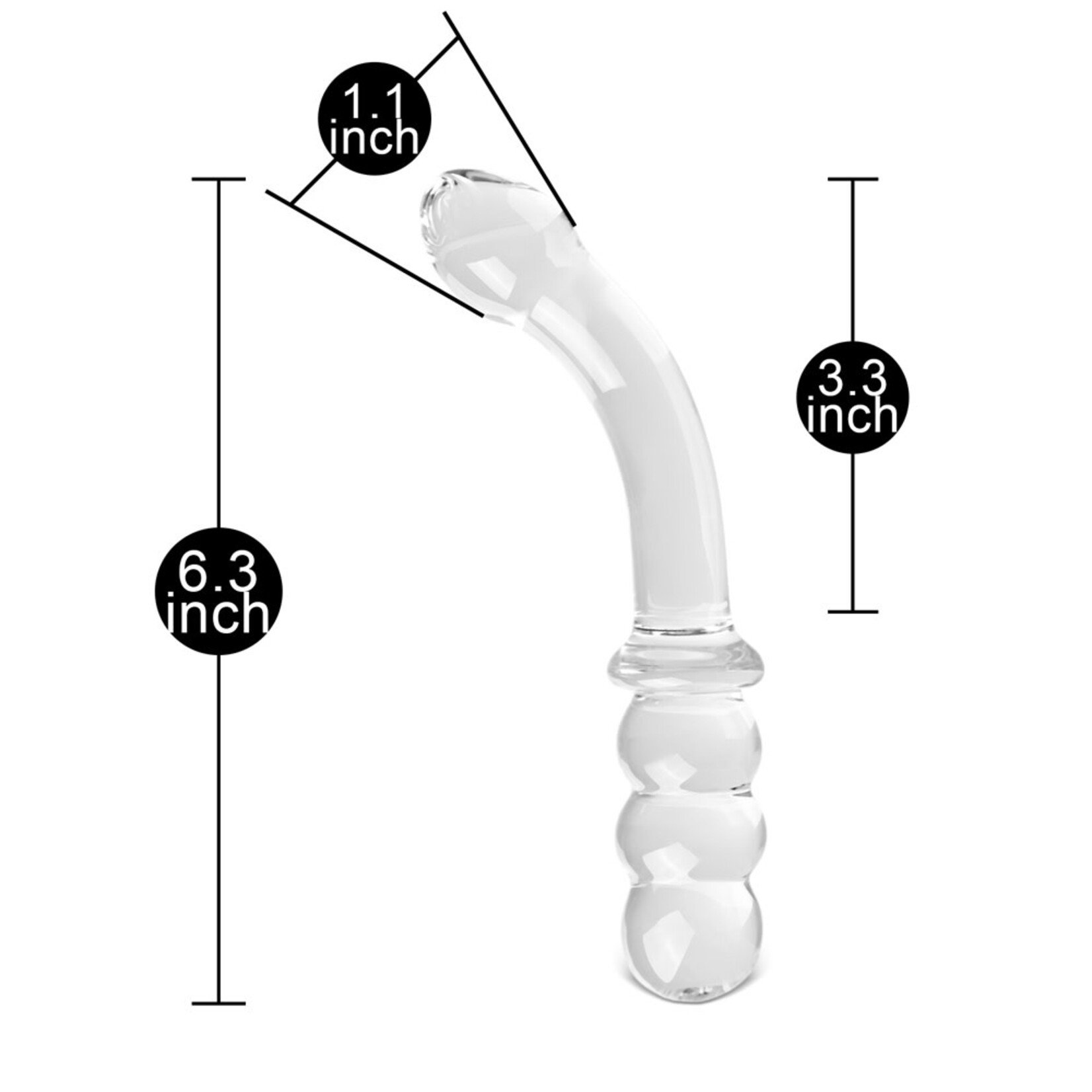 GLASS DILDO BUMPS 20 CM