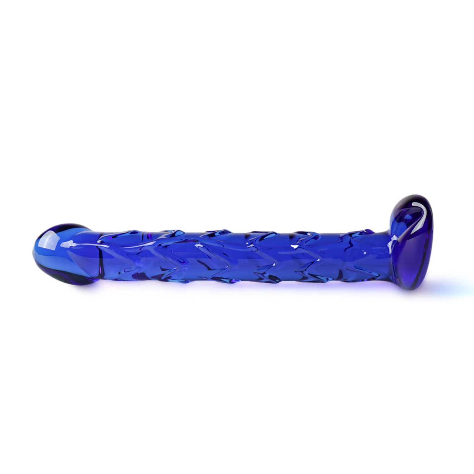 BLUE GLASS DILDO 19 CM