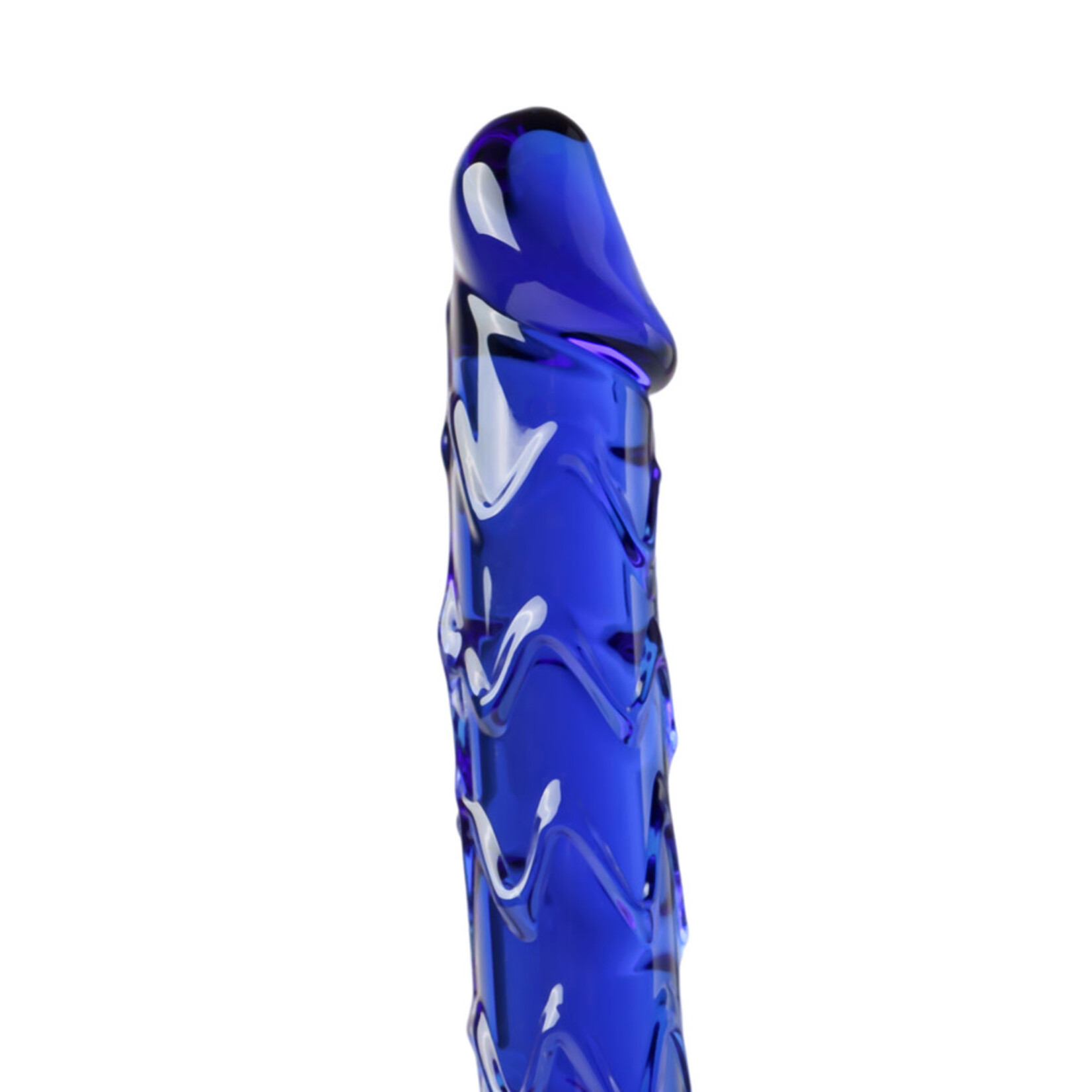 BLUE GLASS DILDO 19 CM