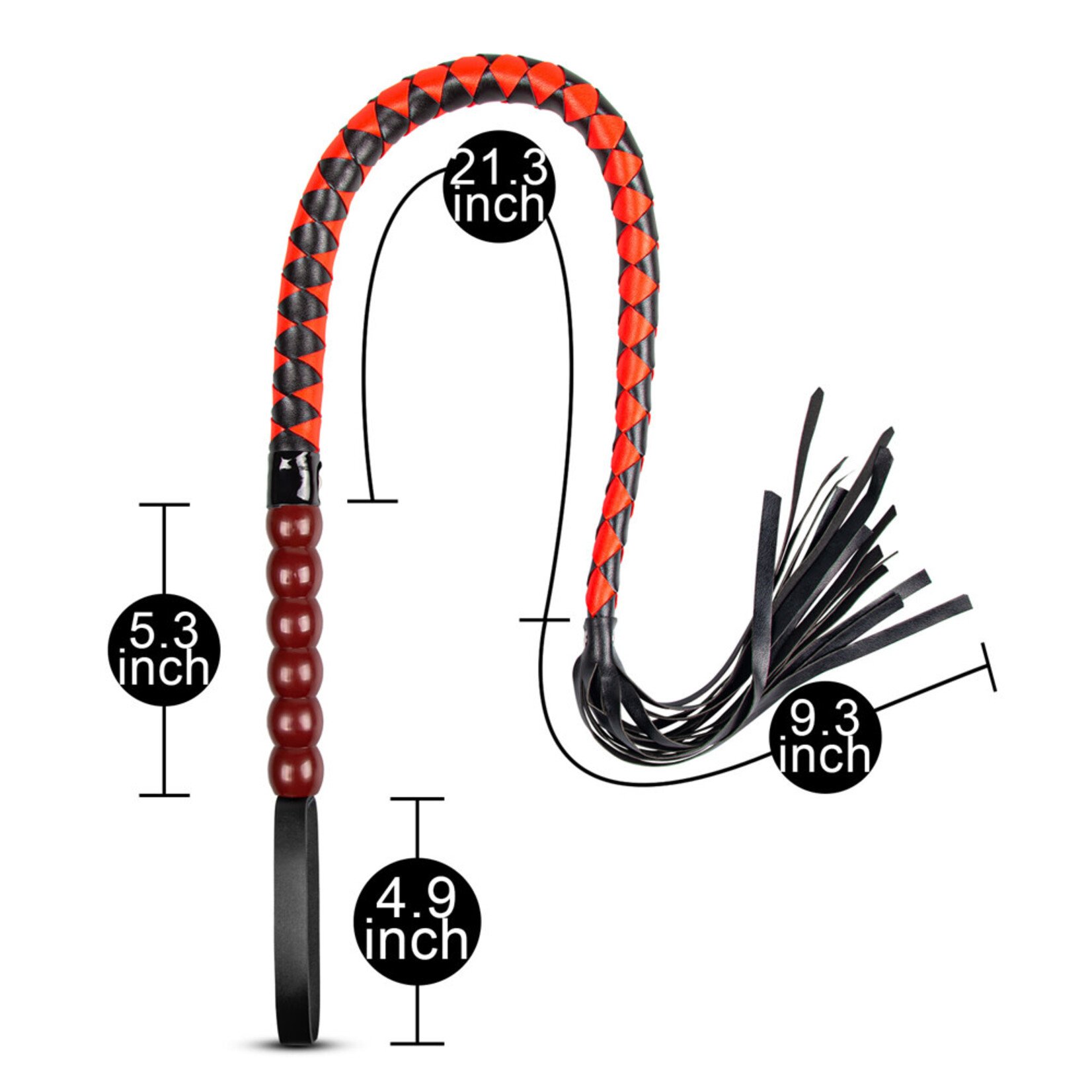 85 CM BLACK AND RED WHIP