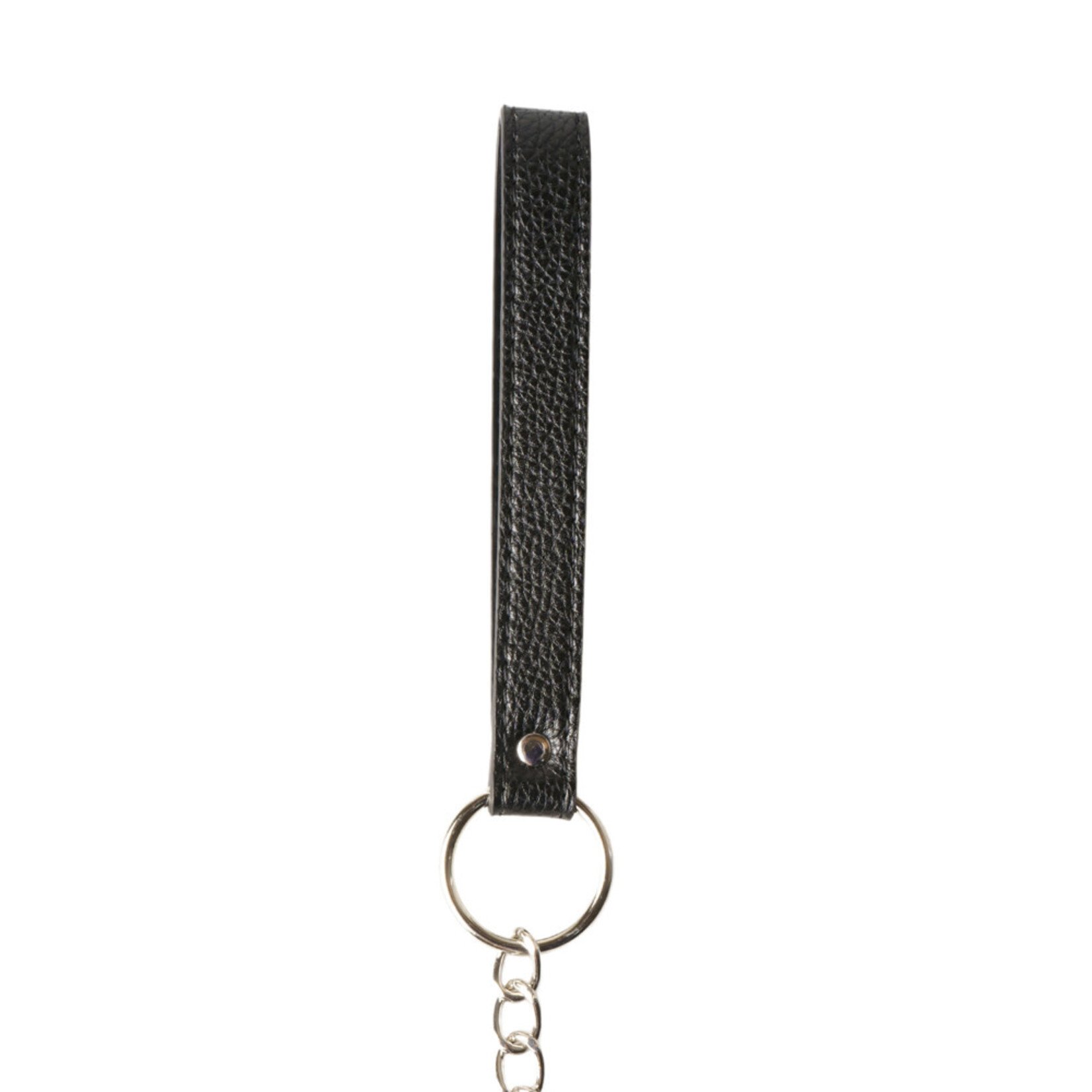 BLACK BONDAGE COLLAR WITH LEAD