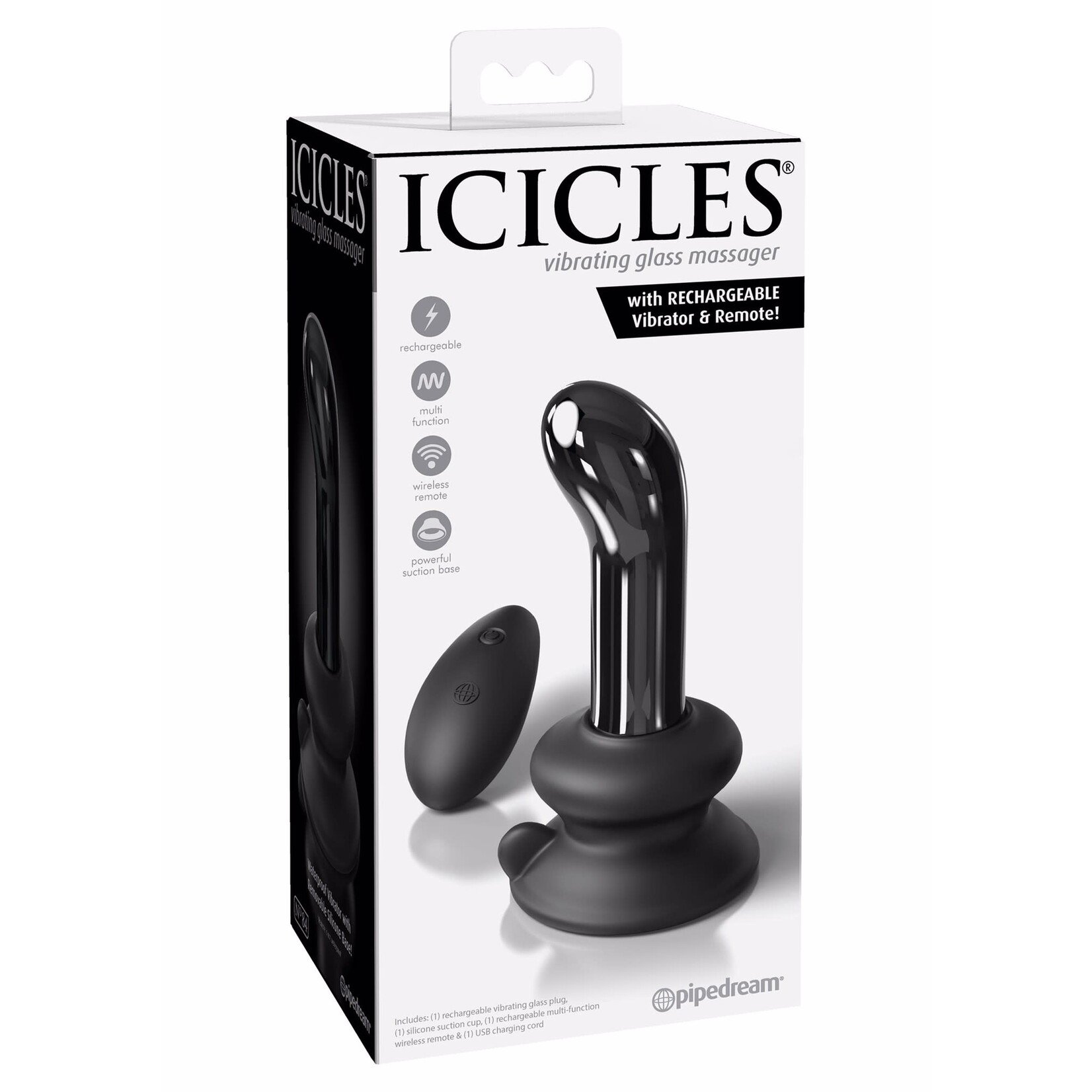 PIPEDREAM ICICLES NO. 84 W RECHARGEABLE VIBRATOR & REMOTE