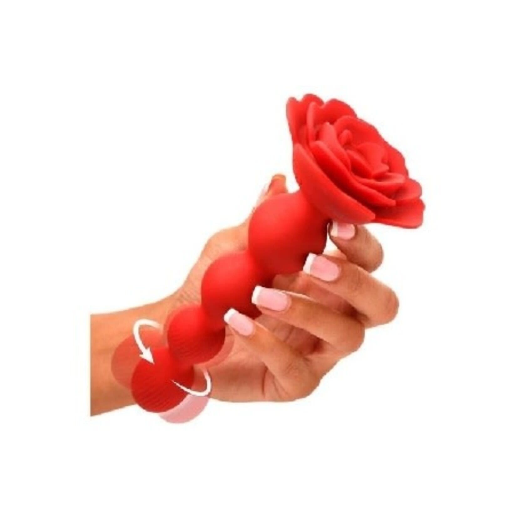 XR BRANDS BLOOMGASM ROSE TWIRL VIBRATING & ROTATING ANAL BEADS