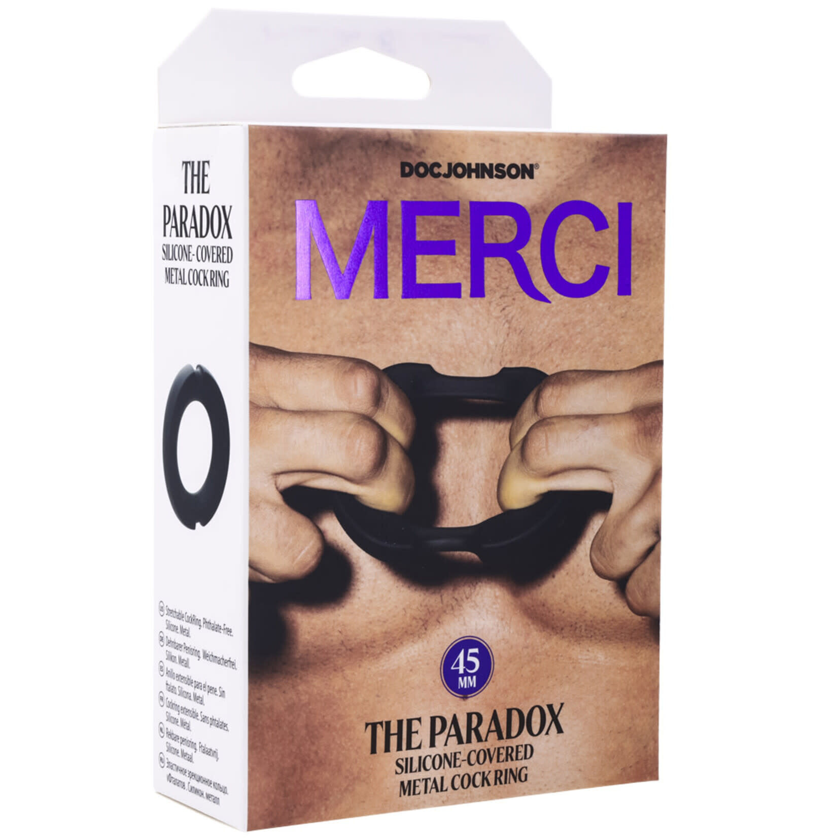 DOC JOHNSON THE PARADOX 45MM SILICONE AND METAL COCK RING