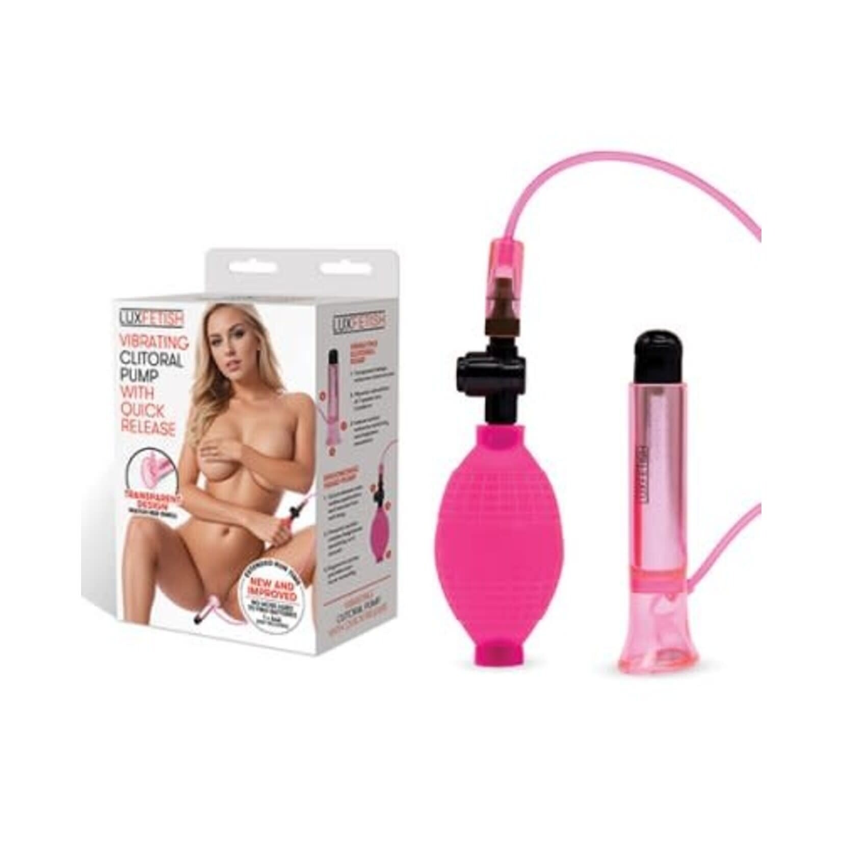 LUX FETISH VIBRATING CLITORAL PUMP WITH QUICK RELEASE