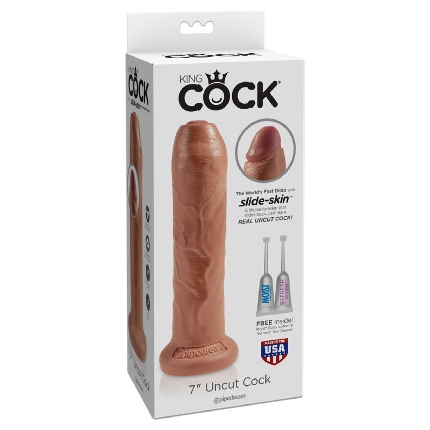 KING COCK KING COCK 7" UNCUT TAN