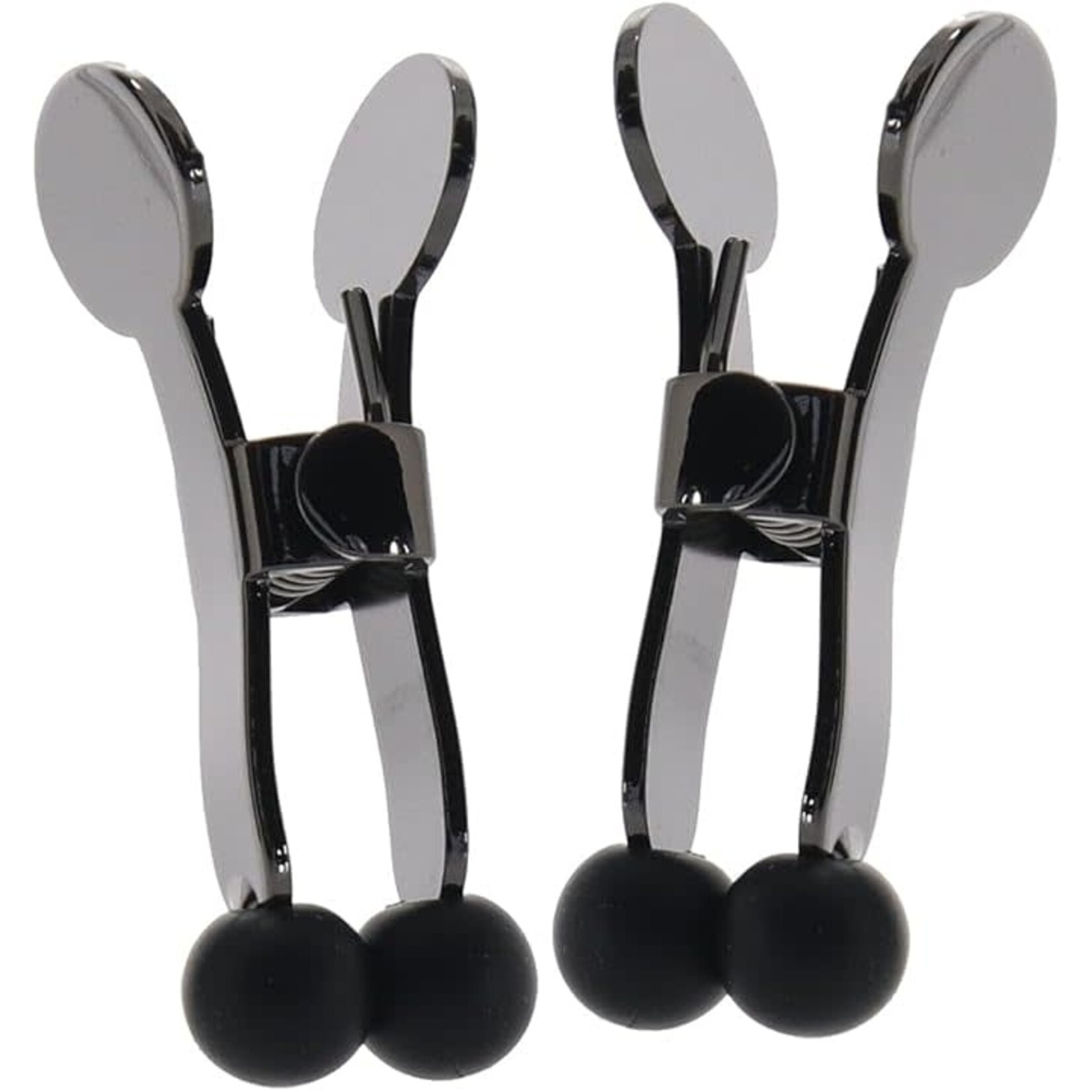 DOC JOHNSON MERCI NIPPERS STAINLESS STEEL NIPPLE CLAMPS WITH SILICONE TIP BLACK