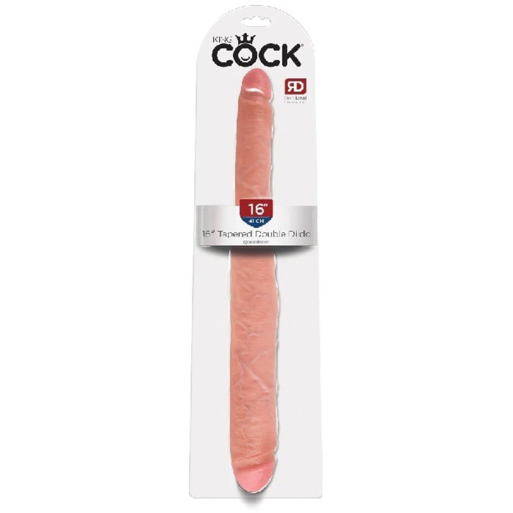 KING COCK KING COCK 16" TAPERED DOUBLE DILDO LIGHT