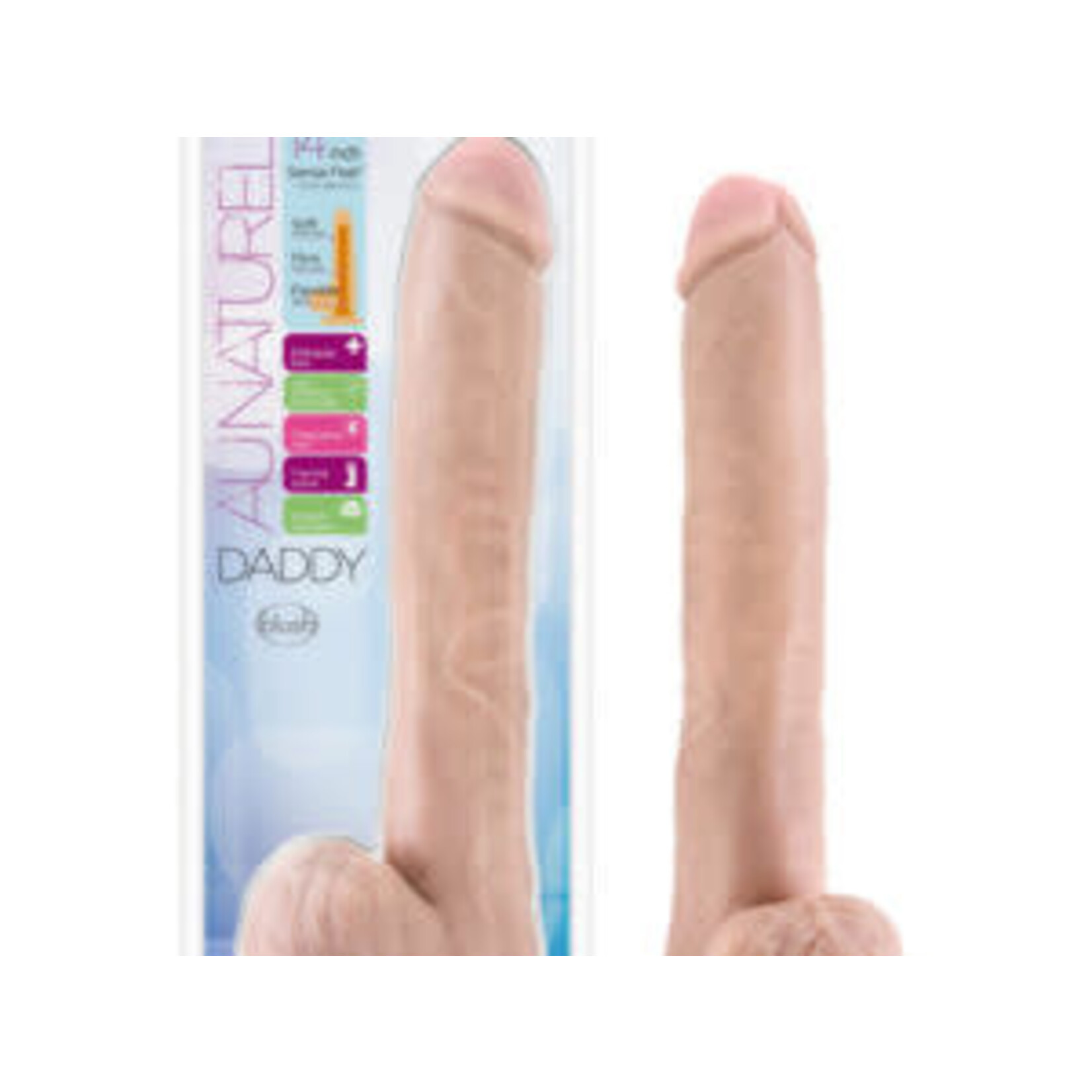 BLUSH BLUSH - AU NATUREL - DADDY - 14" SENSA FEEL DUAL DENSITY DILDO - VANILLA