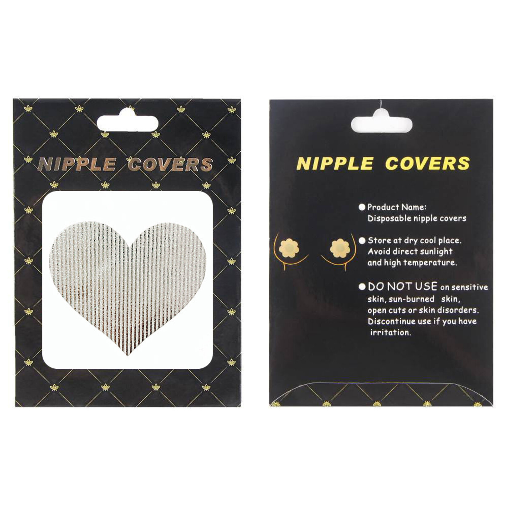 OH YEAH! -  SILVER ILLUSION SILVER FINE GRAIN SEXY NIPPLE COVERS SILVER