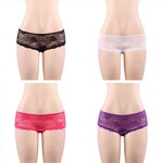 OH YEAH! -  OPEN CROTCH FLORAL LACE PANTY 4IN1 BOX AS SHOWN XS-S