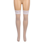 OH YEAH! -  WHITE SEXY LACE STOCKINGS WITH SILICONE STRAPS WHITE