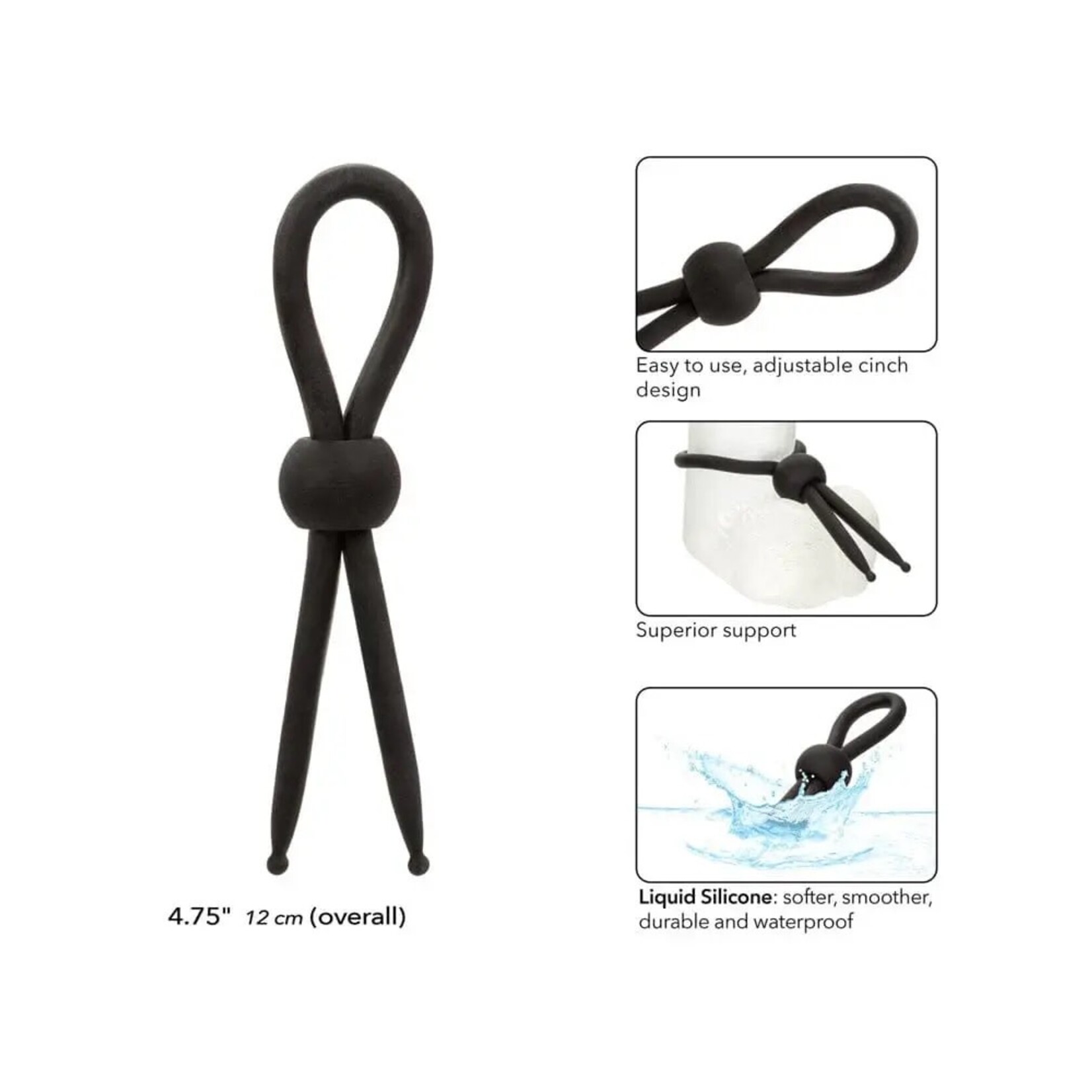 CALEXOTICS ALPHA LIQUID SILICONE LASSO - BLACK
