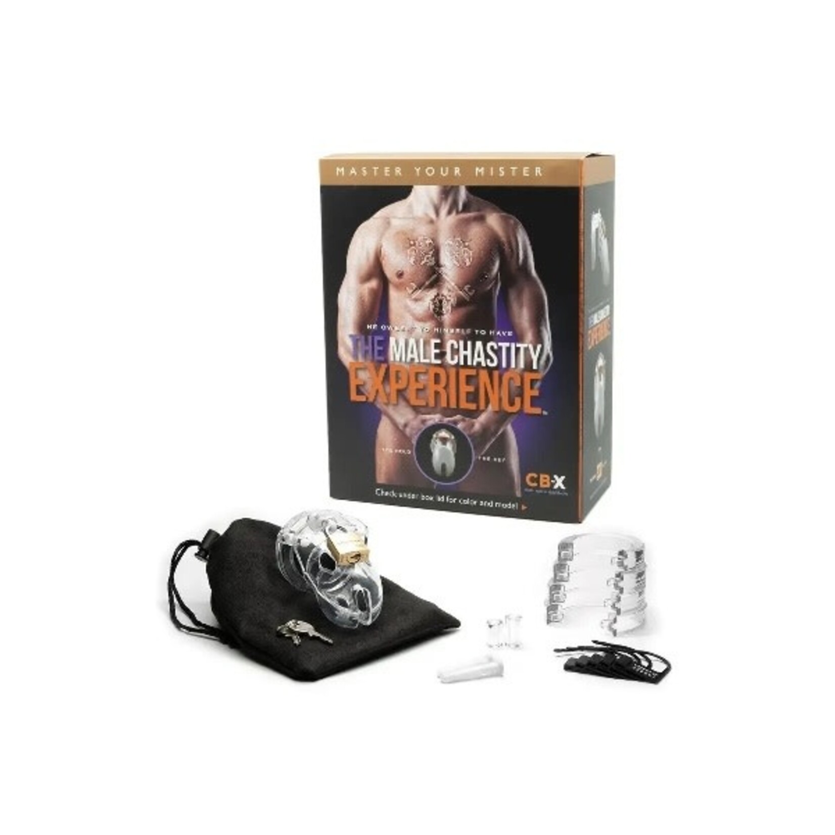 CB-X CHASTITY KITS - MR. STUBB CLEAR KIT WITH 1 3/4" CAGE LENGTH