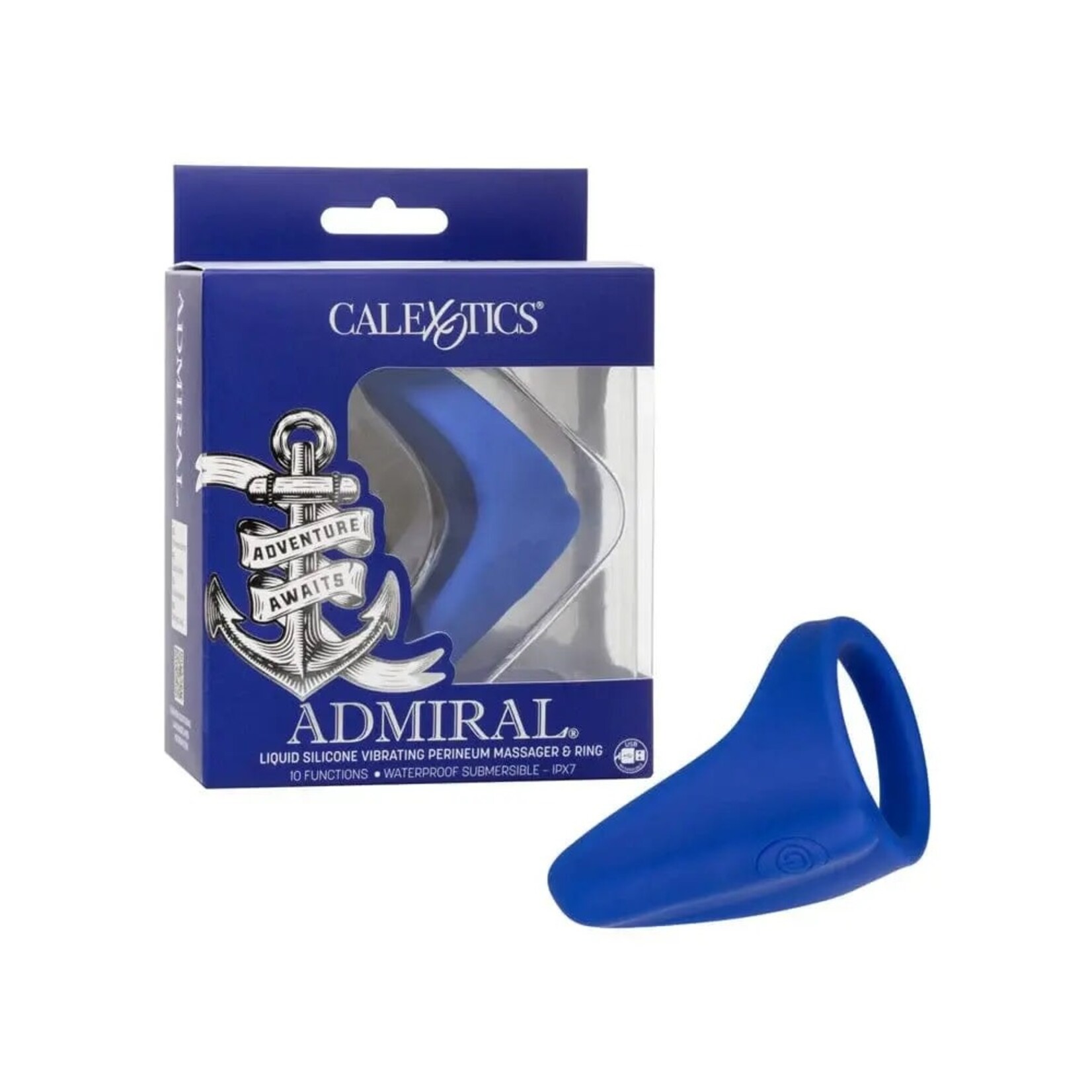 CALEXOTICS ADMIRAL LIQUID SILICONE VIBRATING PERINEUM MASSAGER & RING